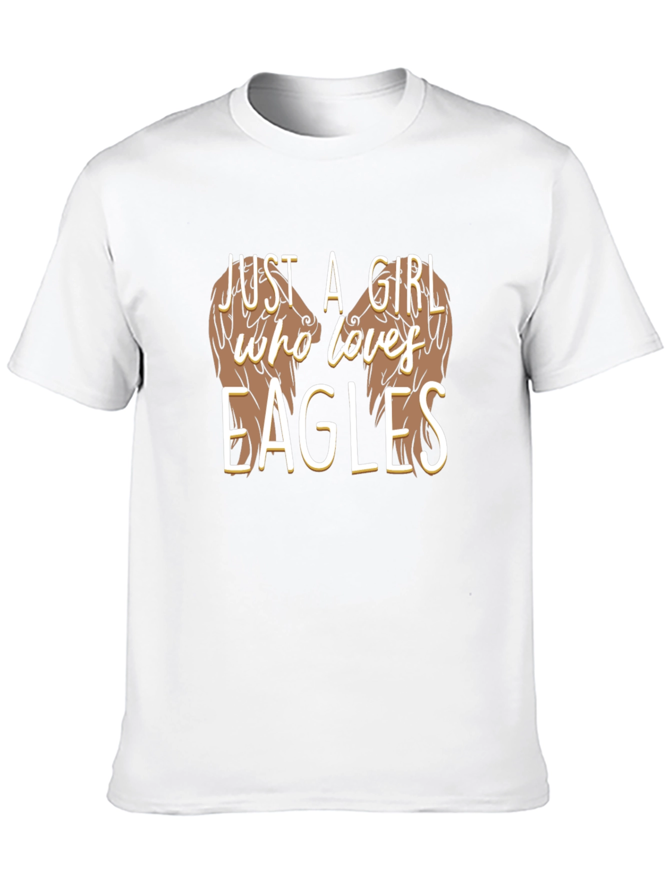 Black Just A Girl Who Loves Eagles Graphic Tee view 10