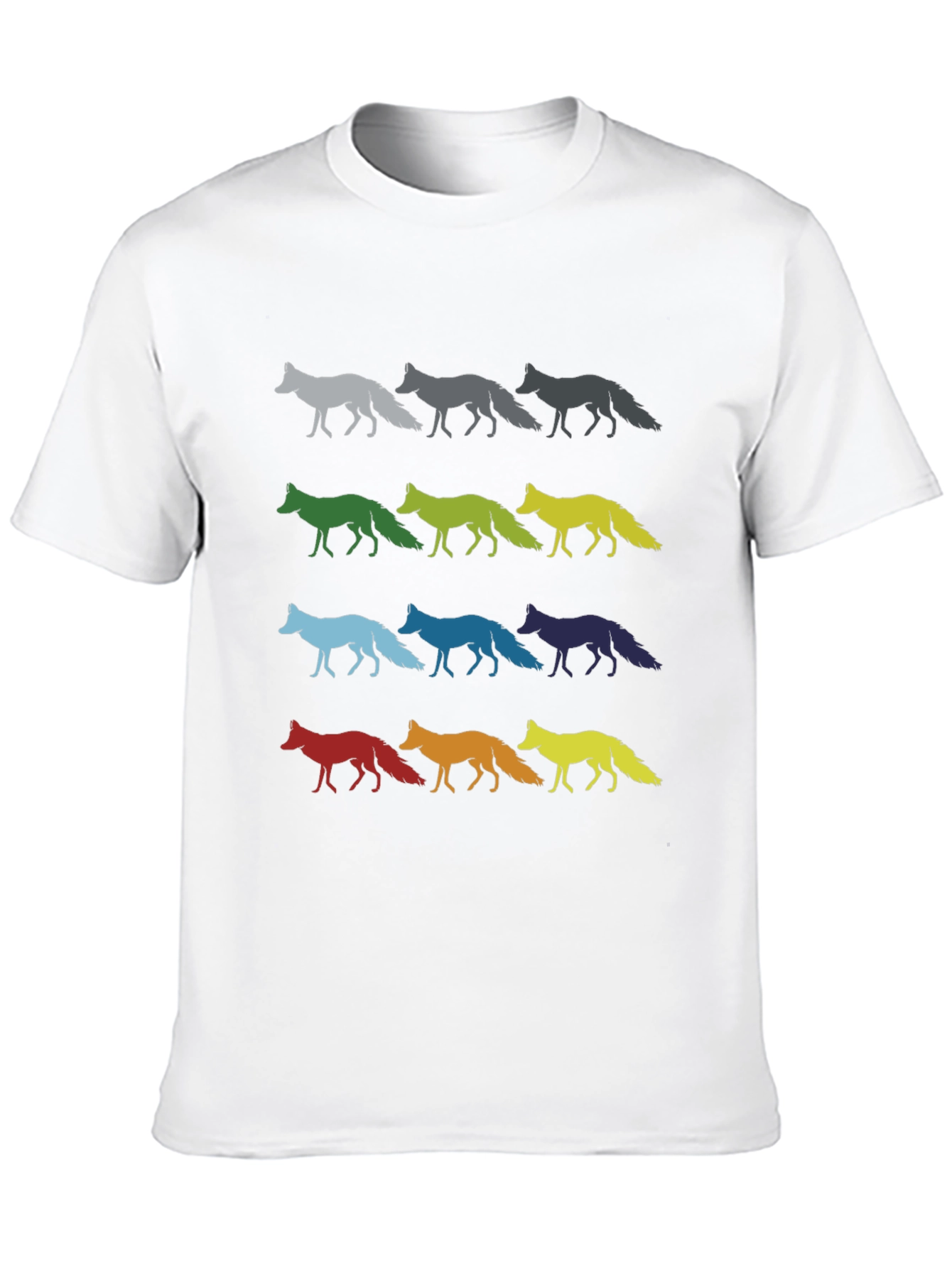 Black Colorful Fox Graphic Tee - Black Cotton Shirt view 10