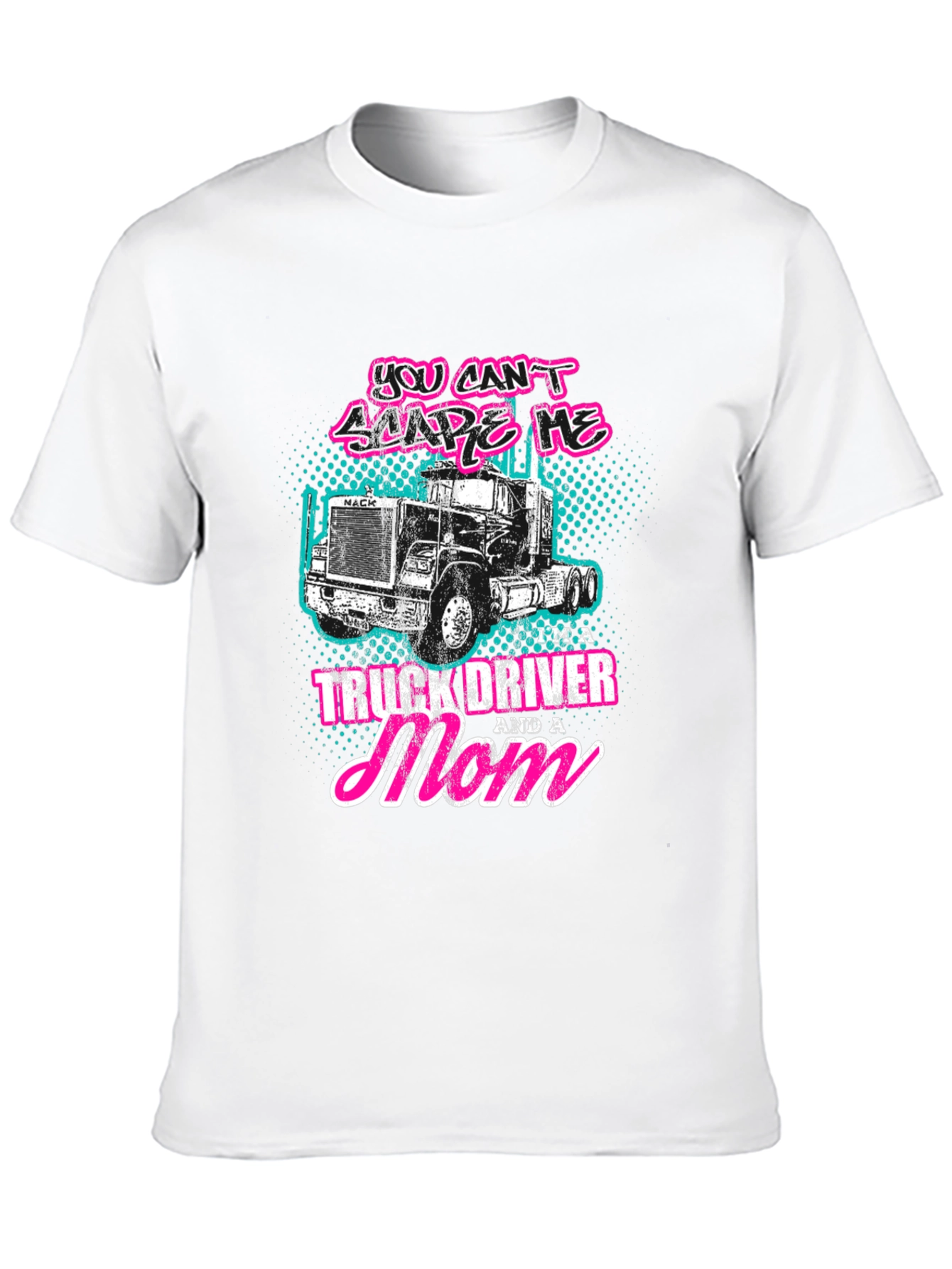 Black Truck Driver Mom T-Shirt - Black Crew Neck Tee view 10