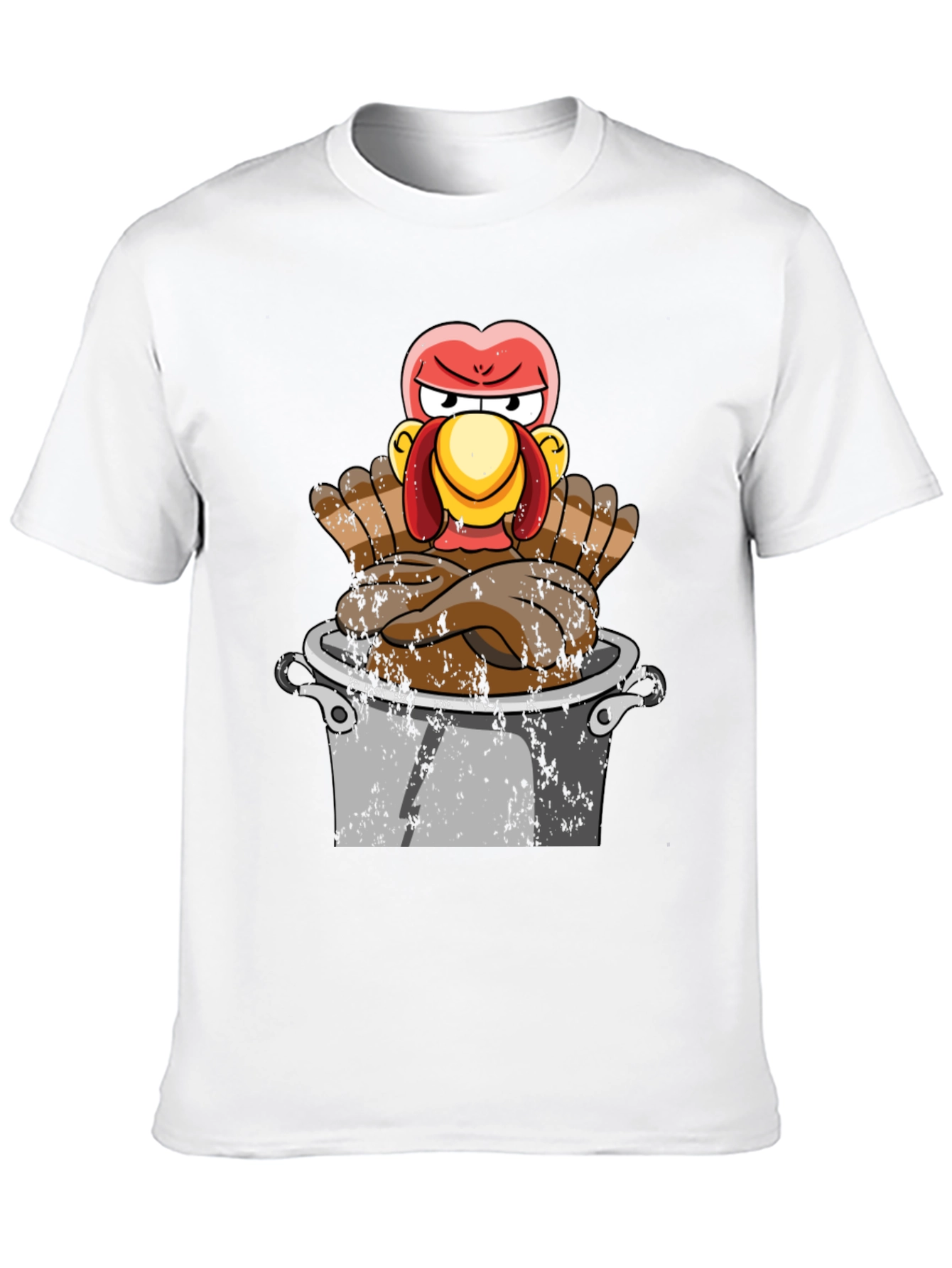 Black Funny Turkey in Pot T-Shirt - Thanksgiving Humor view 10