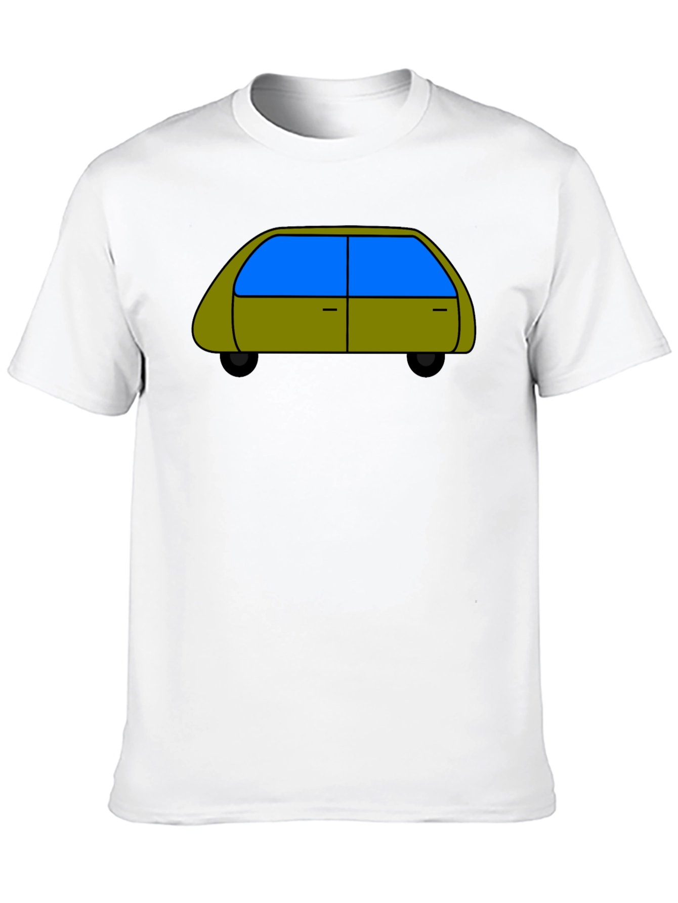 Black Cartoon Car Graphic Tee - Black Cotton T-Shirt view 10