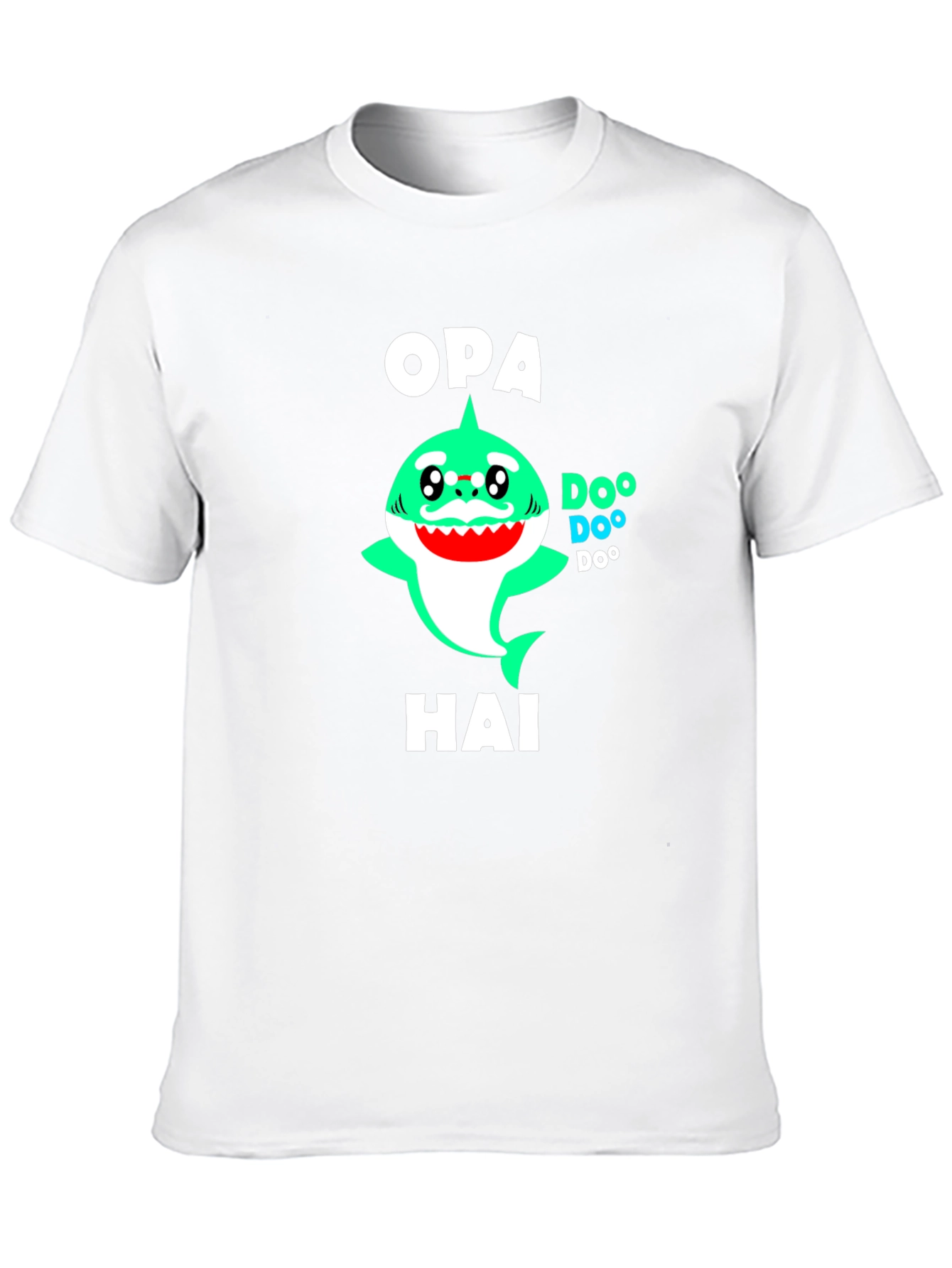 Black Opa Hai Funny Shark T-Shirt - Grandfather Shark Tee view 10