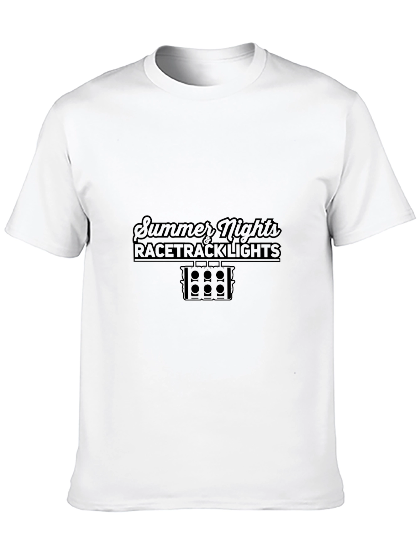 Black Summer Nights Racetrack Lights Graphic Tee view 10