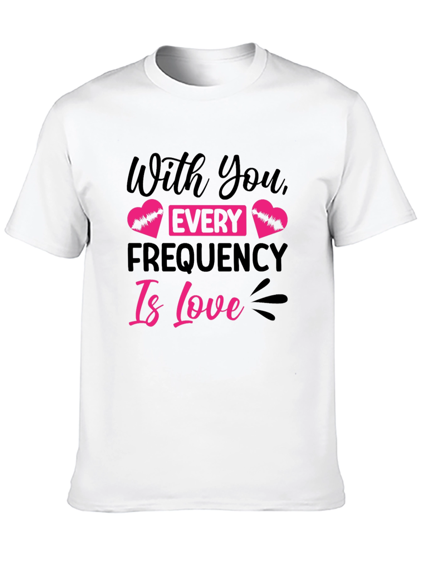 Black Every Frequency Is Love Graphic Tee view 10