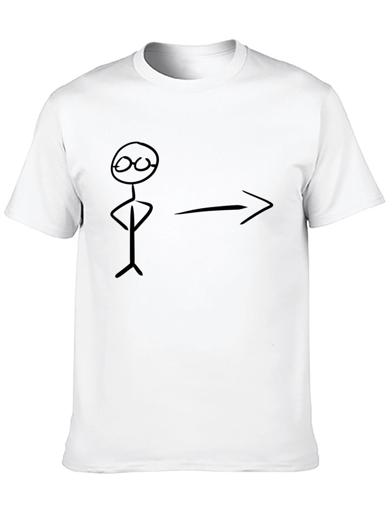 Black Funny Stick Figure Black T-Shirt view 10