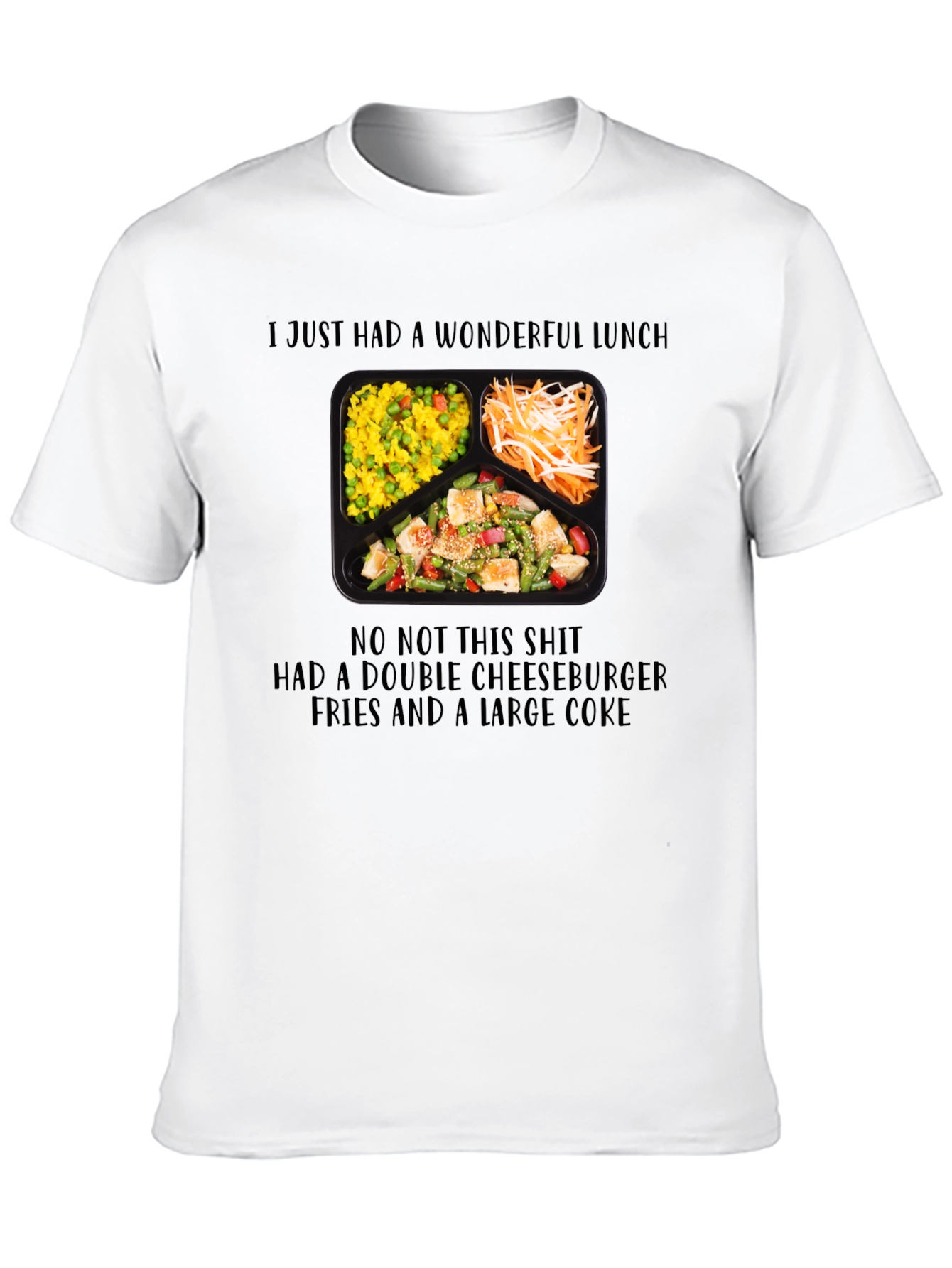 Black Funny "Wonderful Lunch" T-Shirt view 10