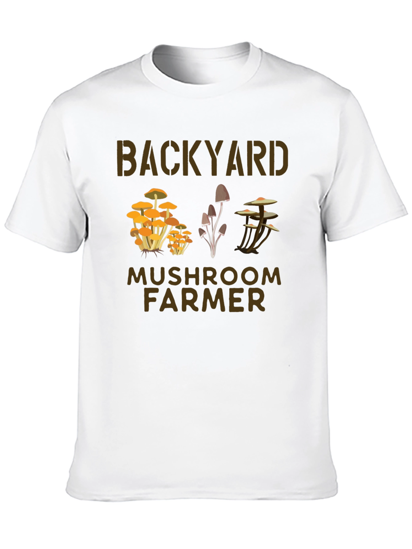 Black Backyard Mushroom Farmer Graphic T-Shirt view 10