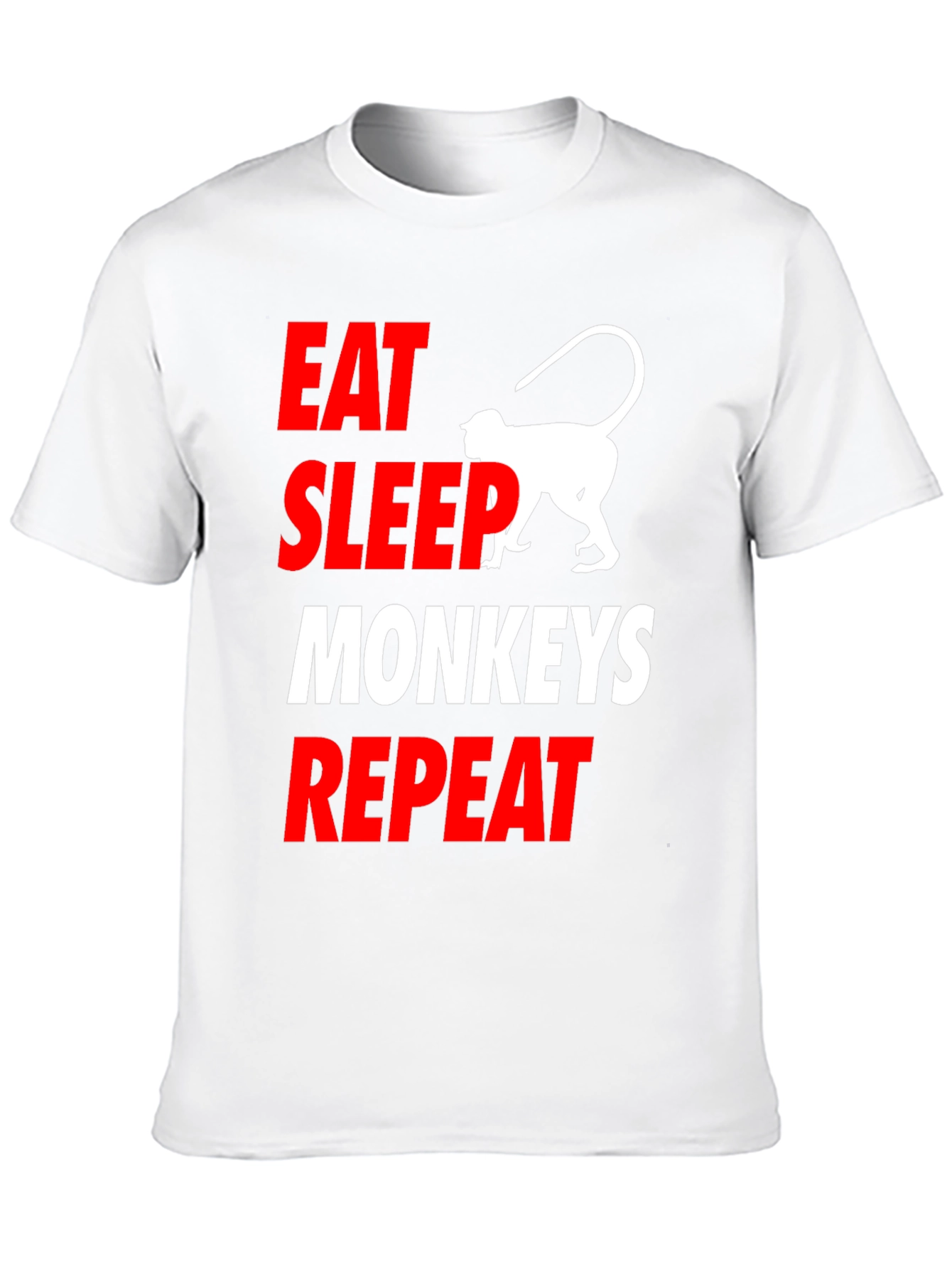 Black Eat Sleep Monkeys Repeat Funny T-Shirt view 10