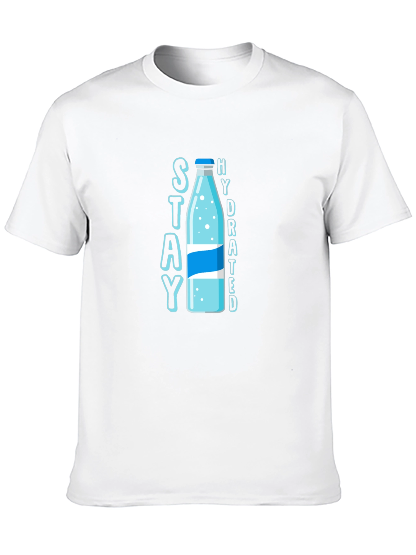 Stay Hydrated T-Shirt: Stylish Water Bottle Design - 10