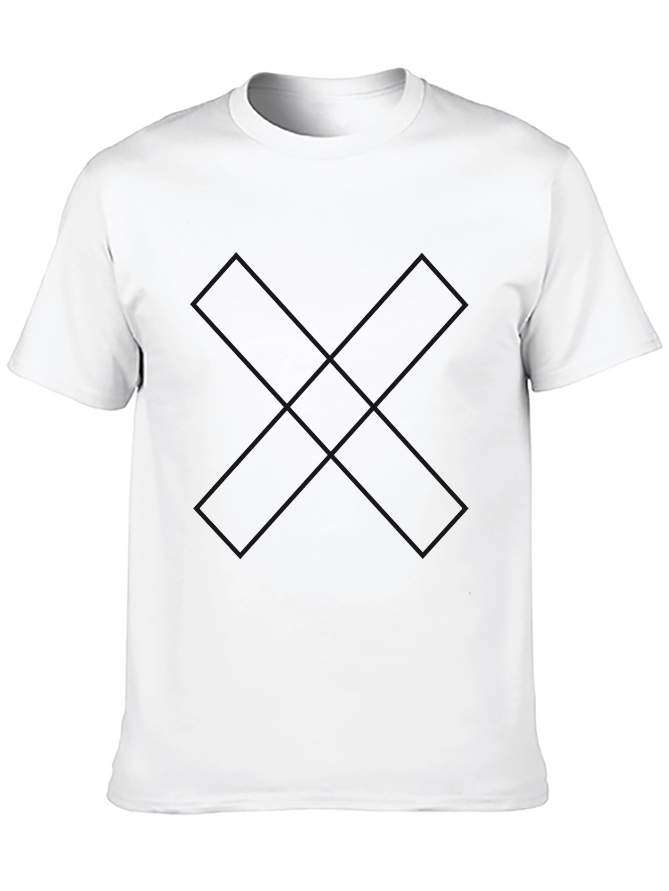Black Minimalist Black T-Shirt with Subtle Cross Design view 10