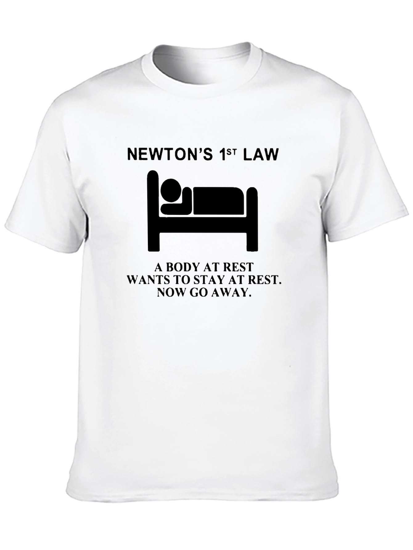 Black Newton's 1st Law Funny Physics T-Shirt view 10