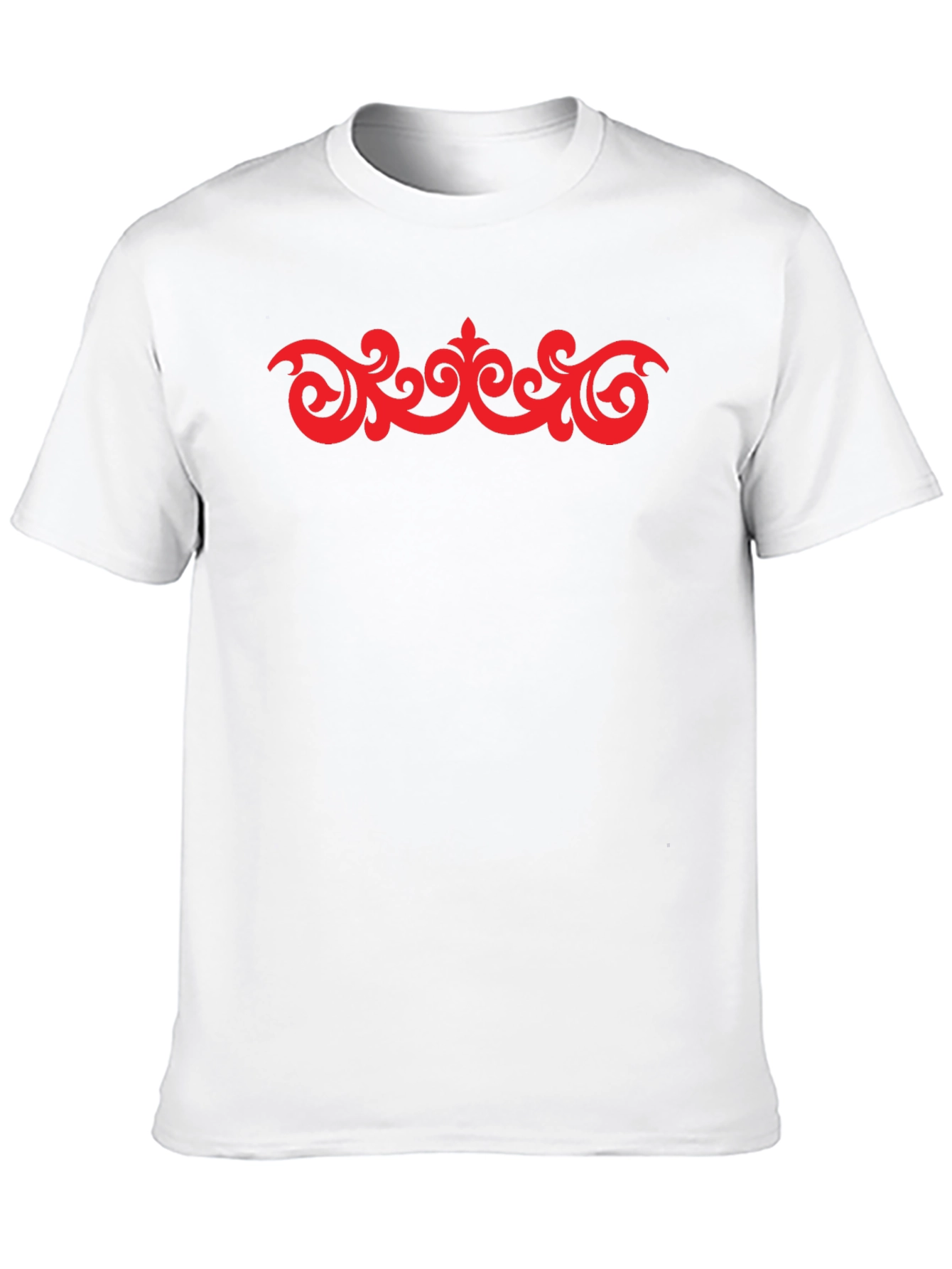 Black Stylish Black T-Shirt with Red Ornamental Design view 10