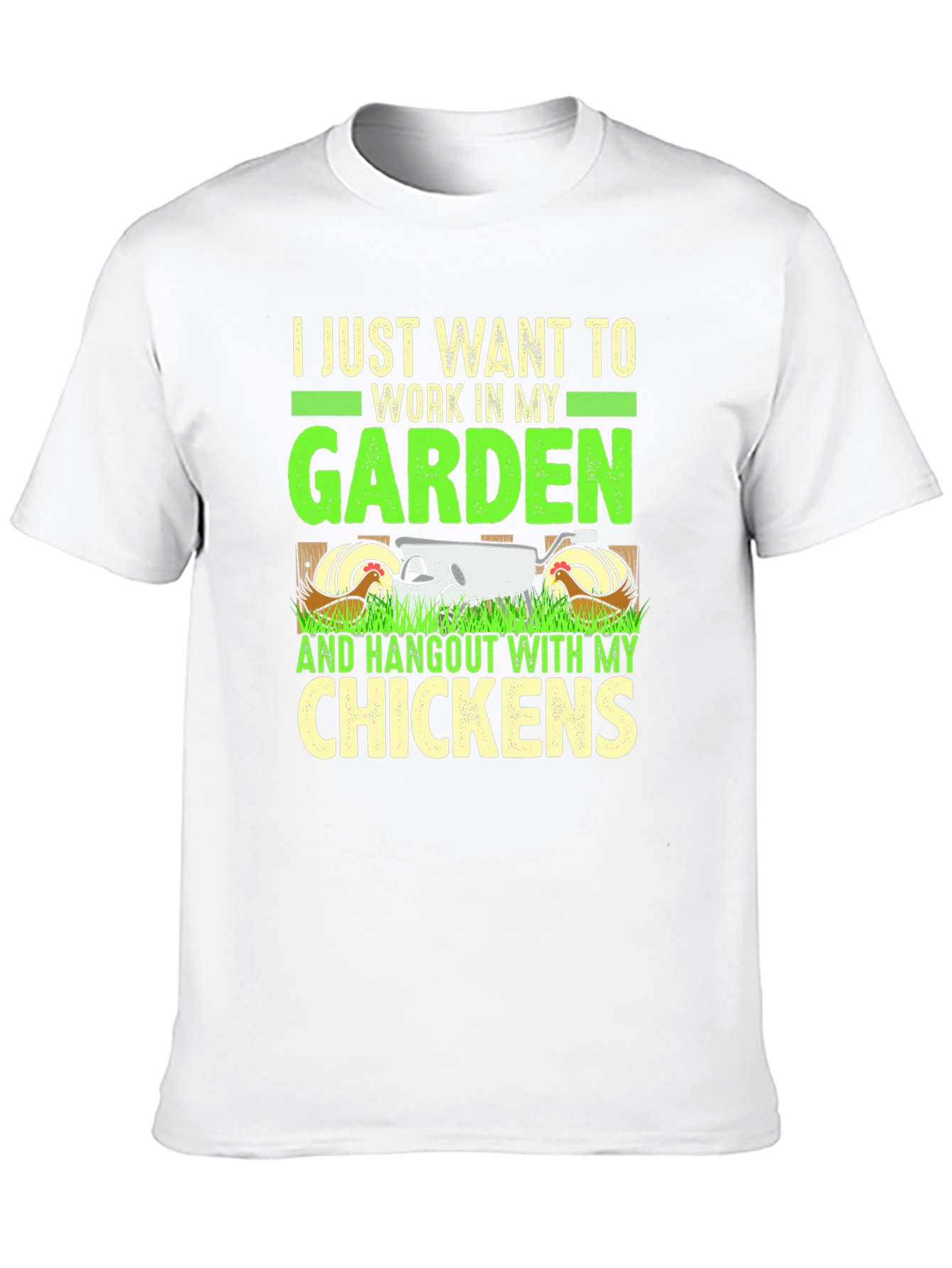 Black Garden and Chickens Graphic T-Shirt view 10