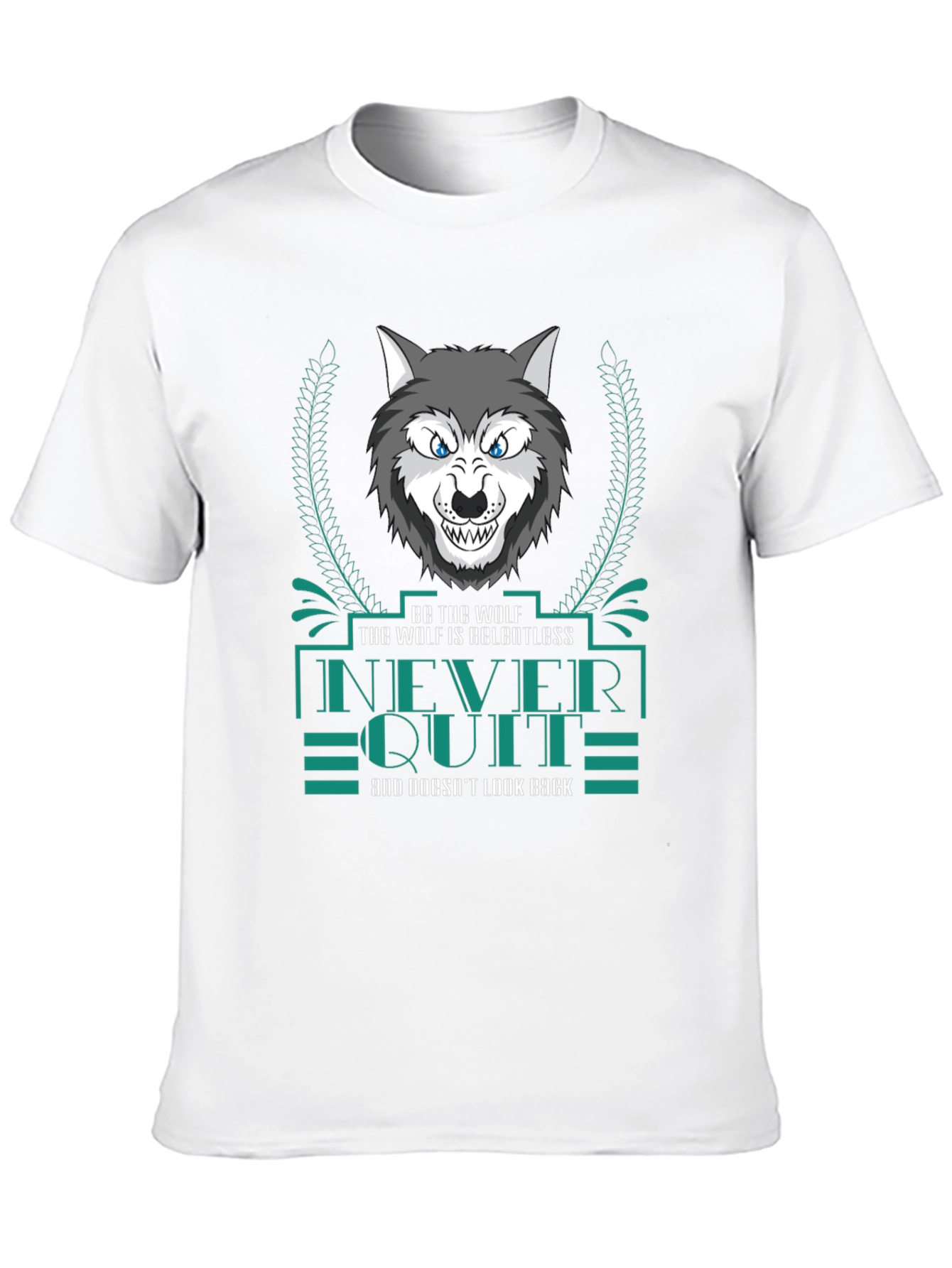 Black Relentless Wolf Graphic Print Men's Black T-Shirt view 10