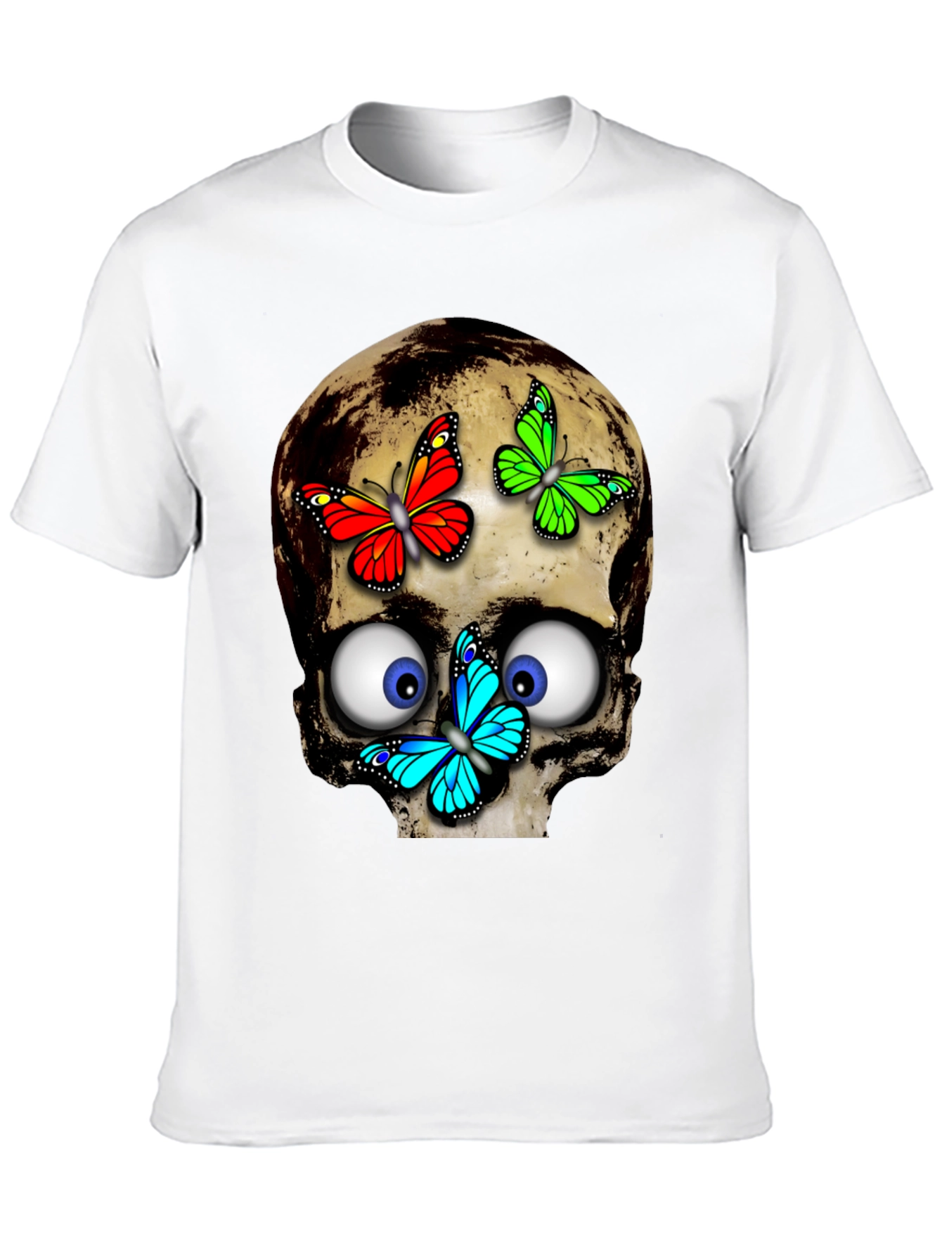 Black Skull & Butterflies Graphic Tee - Black view 10