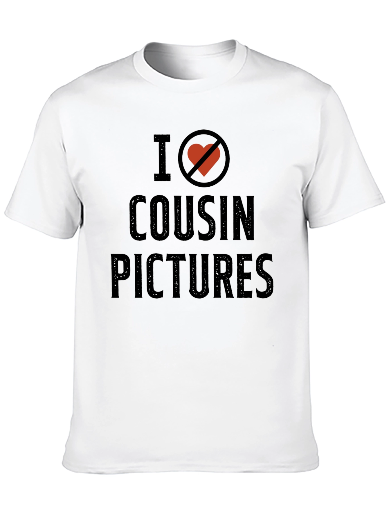 Black I (Heart Crossed Out) Cousin Pictures T-Shirt view 10
