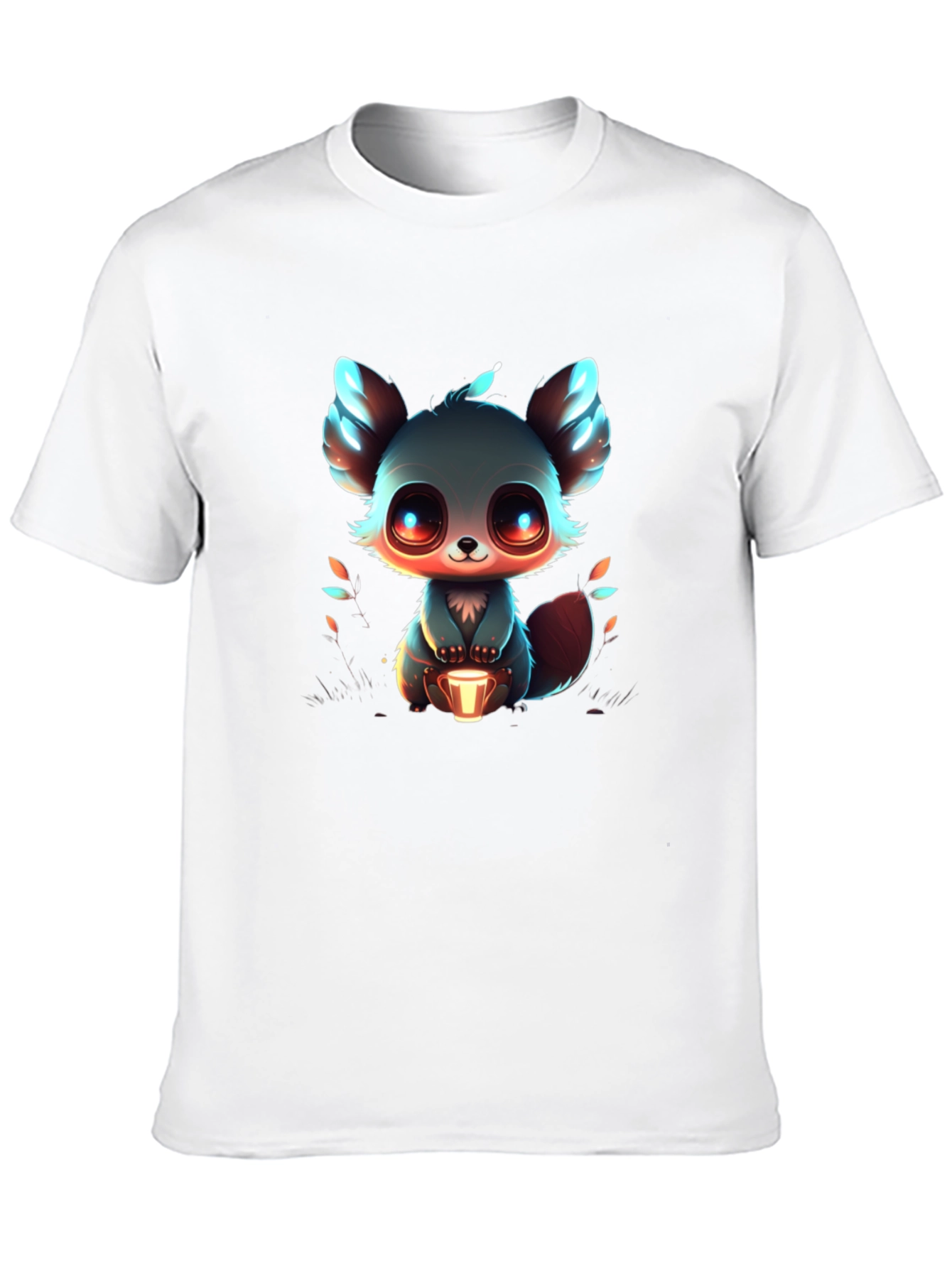 Black Cute Cartoon Animal Graphic Tee - Black view 10