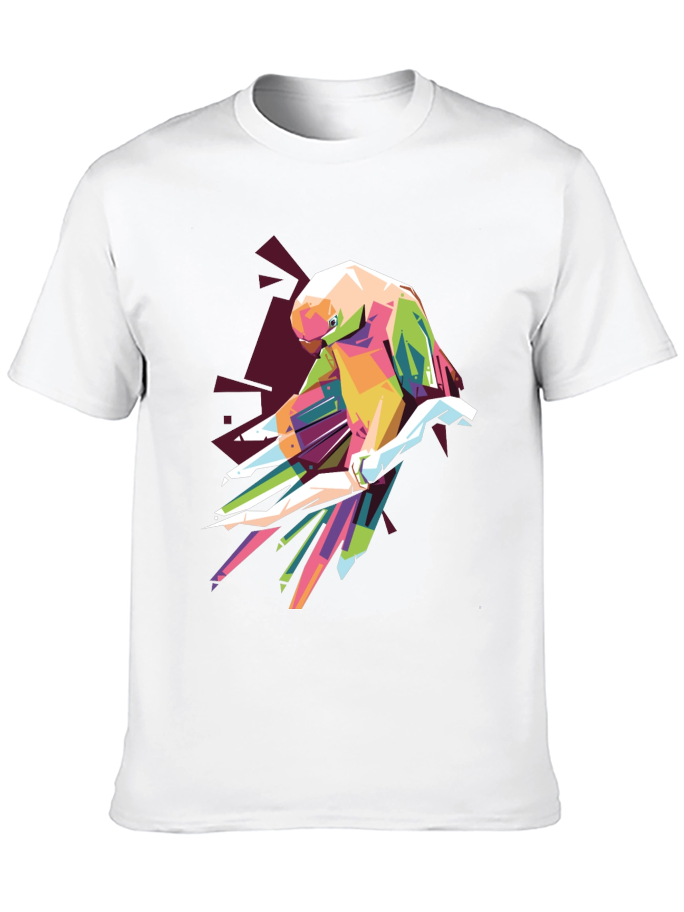 Black Geometric Parrot Graphic T-Shirt view 10