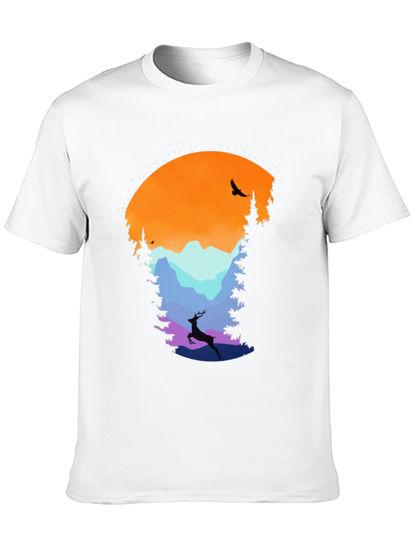 Black Nature Silhouette Graphic Tee view 10