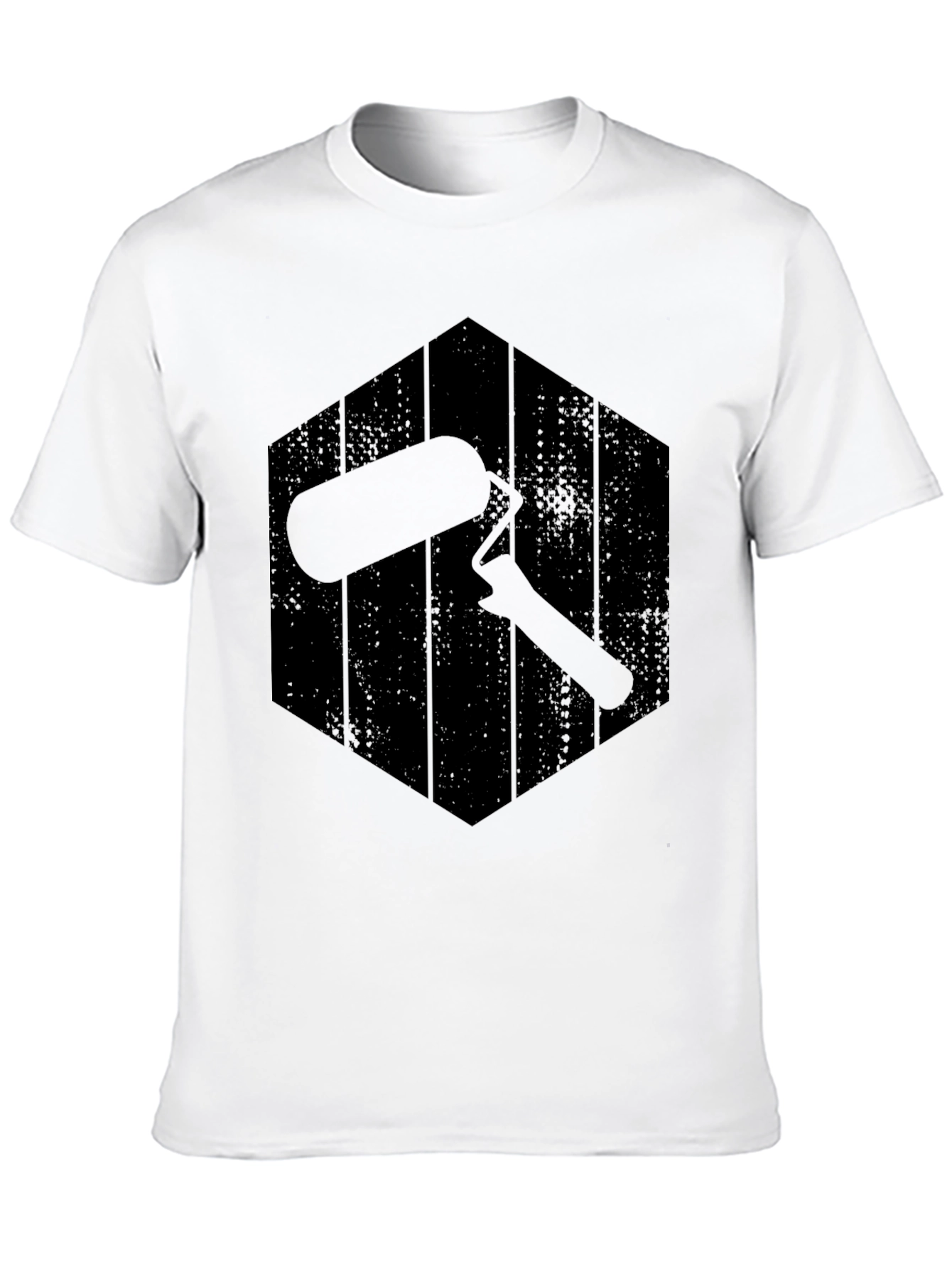 Black Painter's Roller Graphic Tee - Black Crew Neck view 10