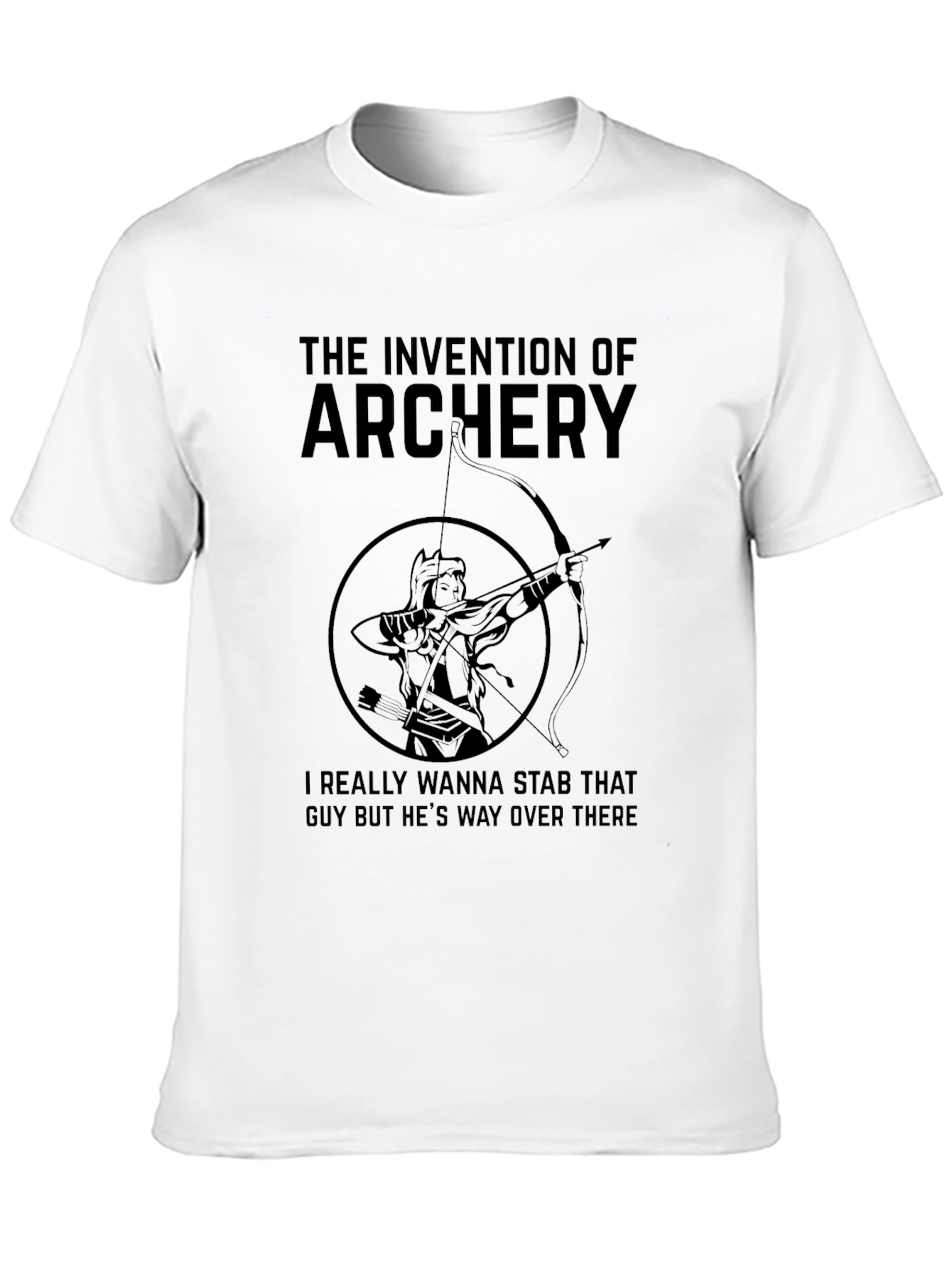 Black Archery Invention Graphic T-Shirt - Funny Archer Tee view 10