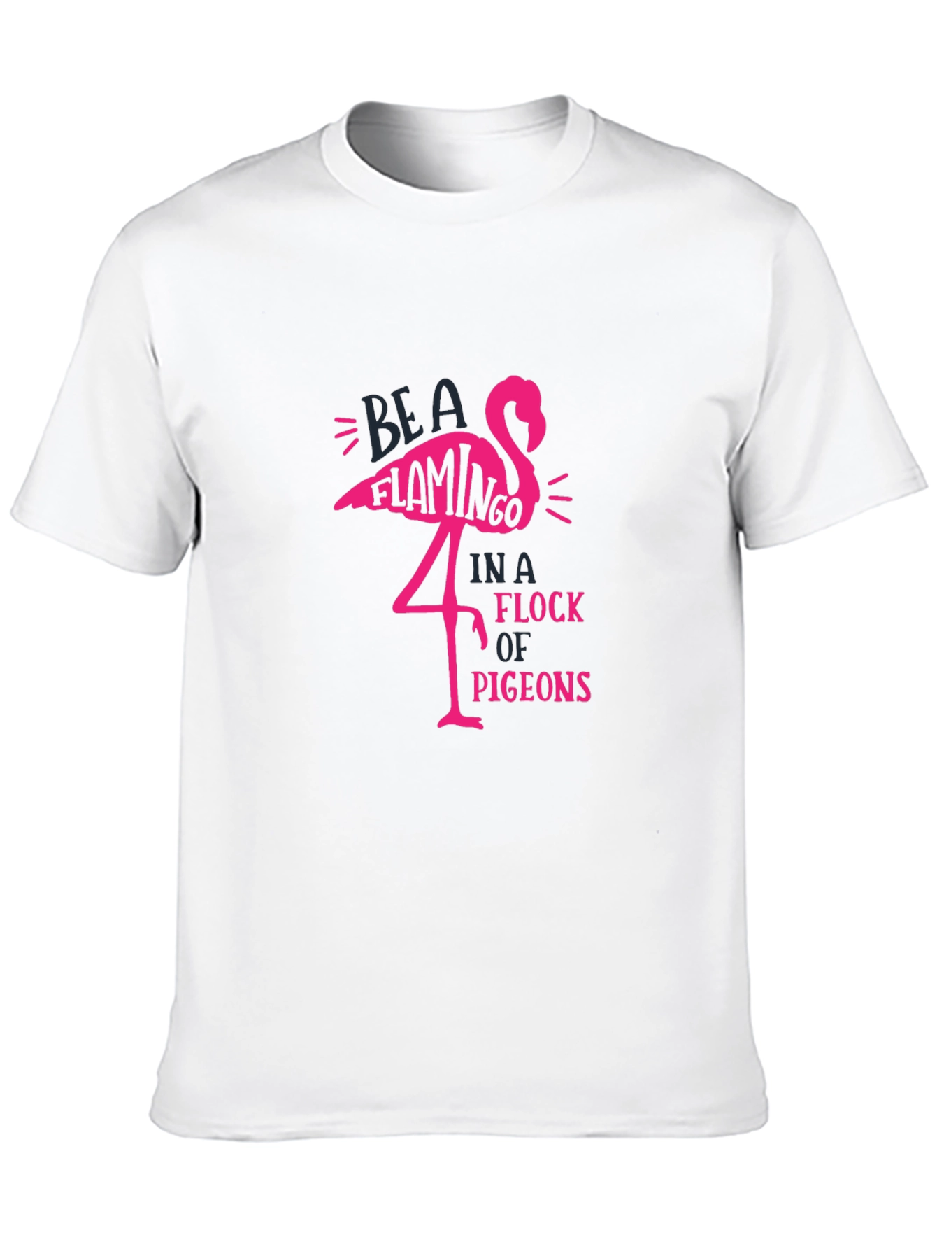Black Be A Flamingo T-Shirt - Unique Graphic Tee view 10