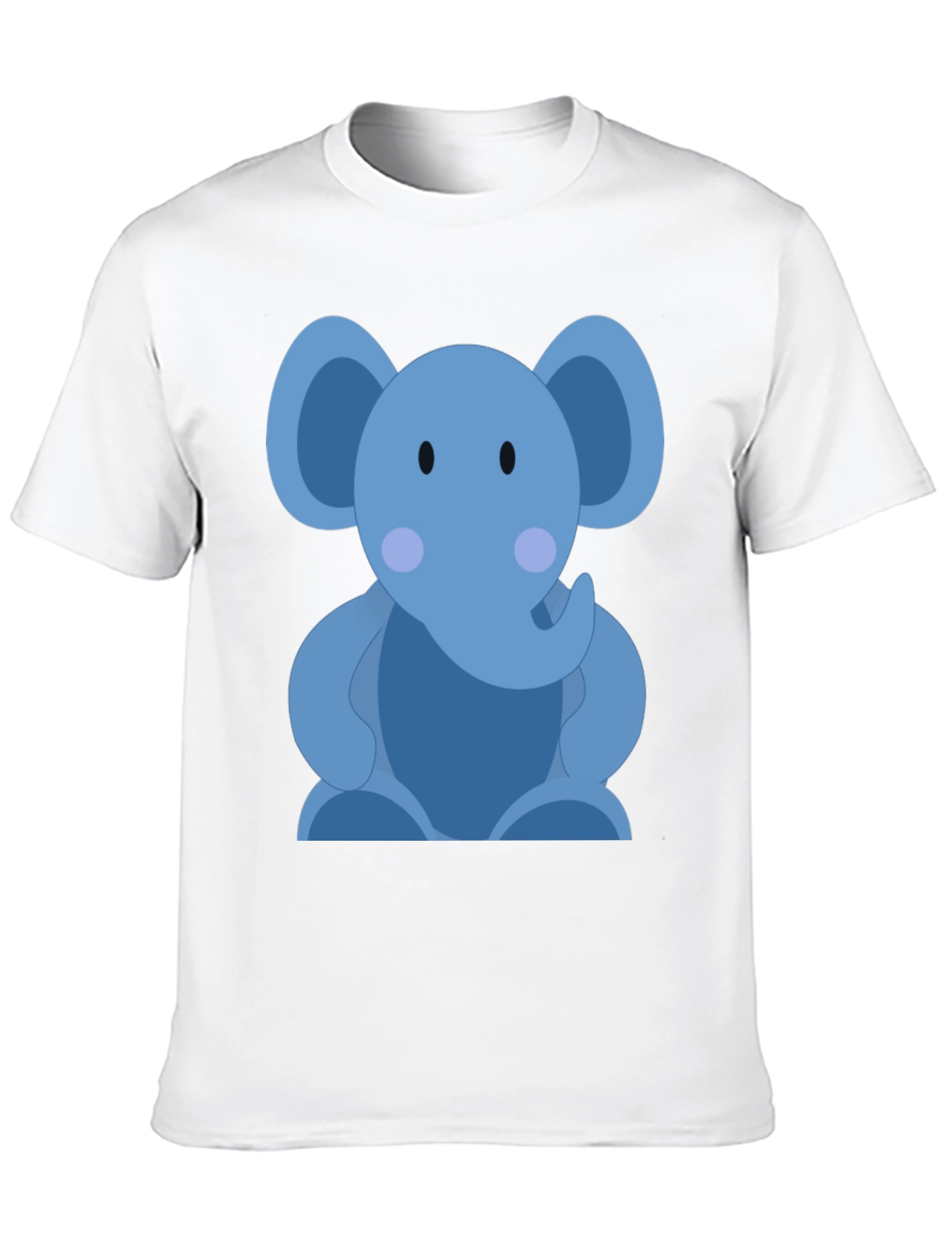 Black Cute Elephant Graphic Print Black T-Shirt view 10