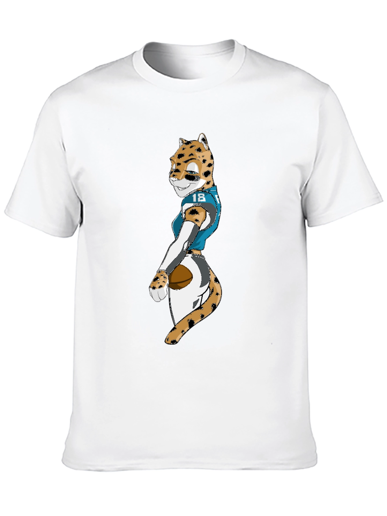 Black Black Tee with Jaguar Football Player Graphic view 10