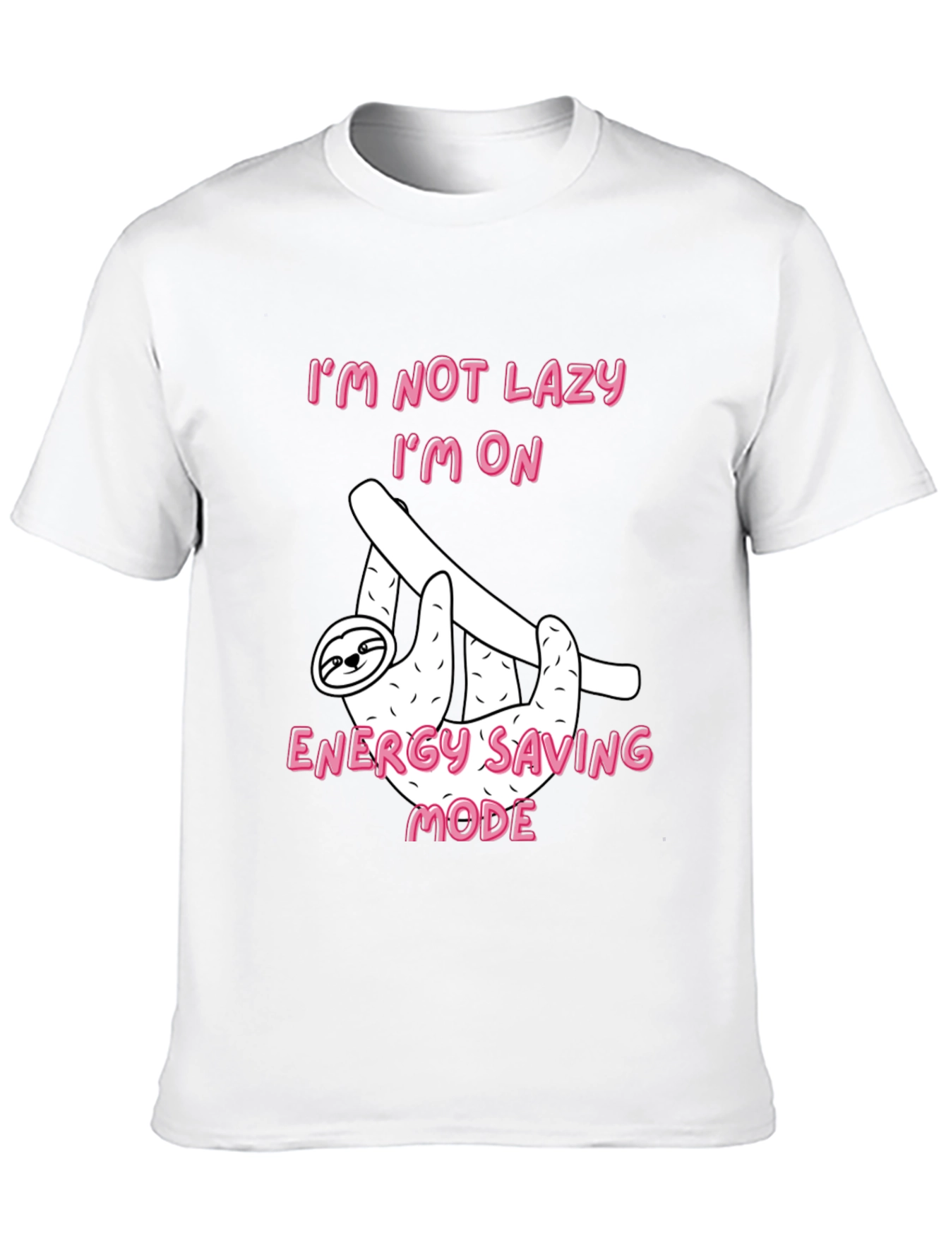 Black Funny Sloth Energy Saving Mode Black T-Shirt view 10