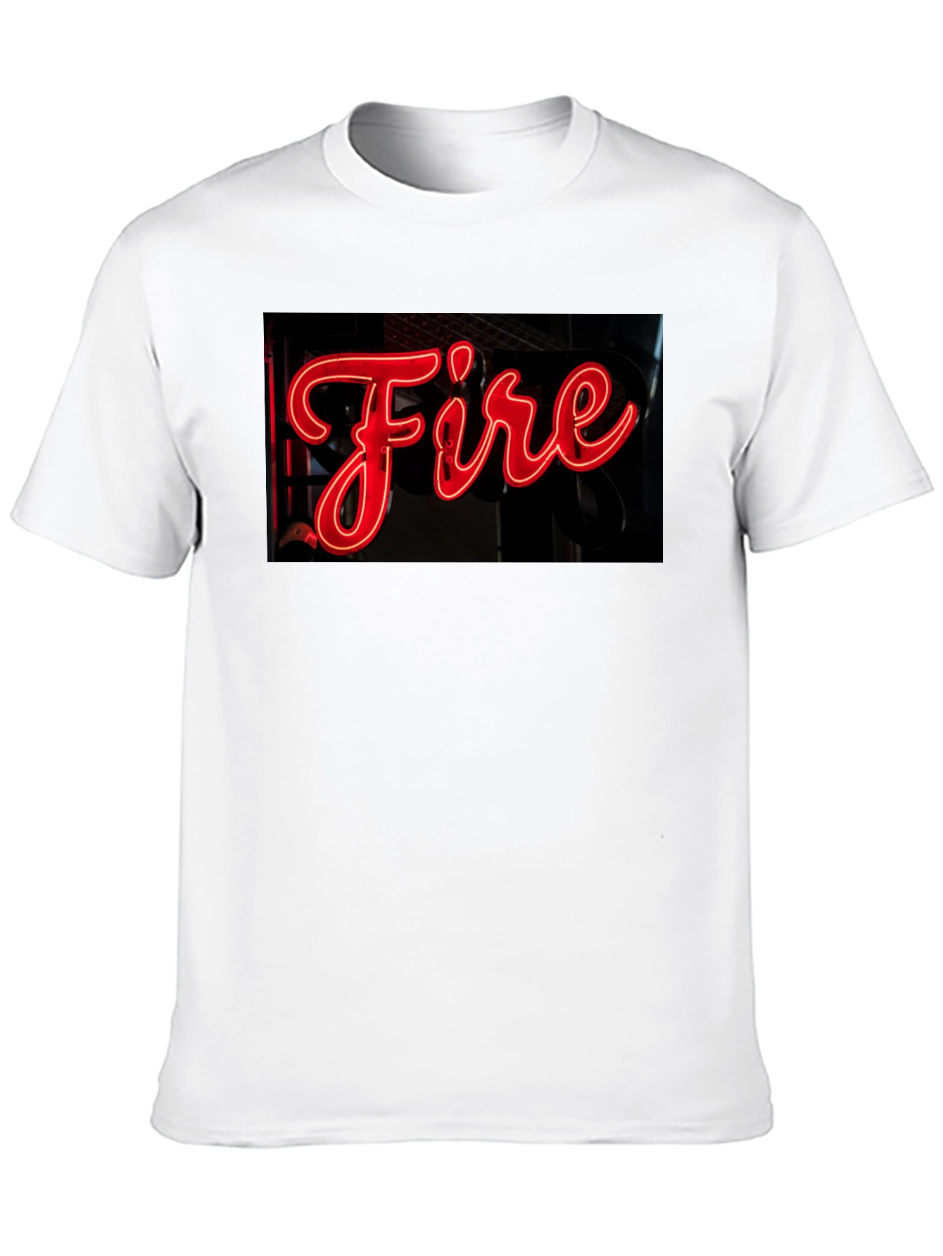 Black Fiery Graphic Tee - Neon Sign Black T-Shirt view 10