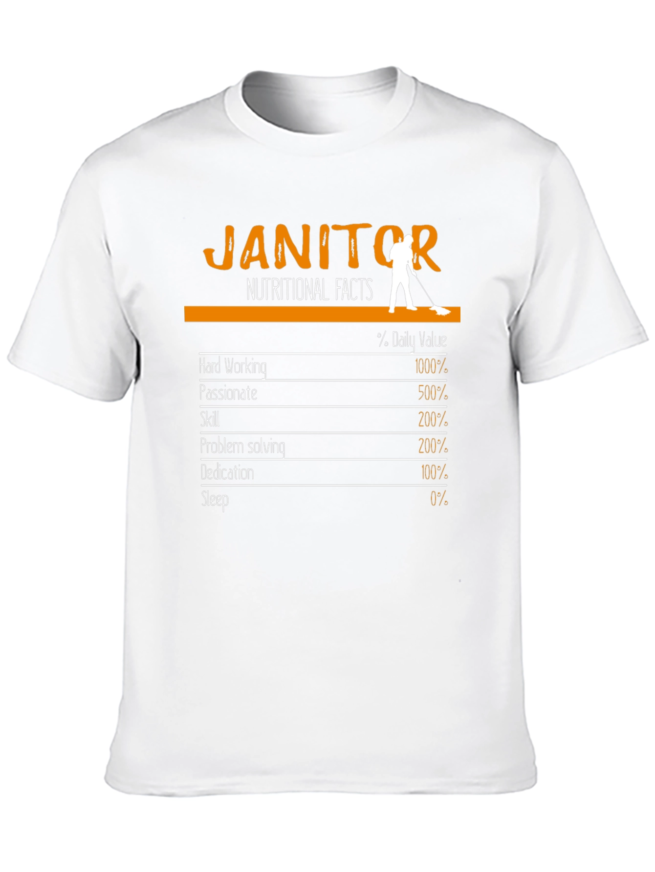 Black Janitor Nutritional Facts Graphic Tee view 10
