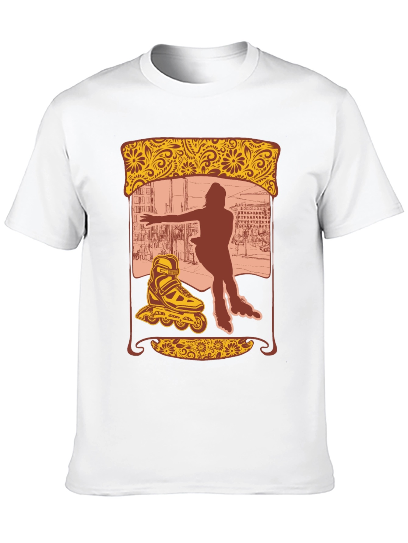 Black Retro Roller Skate Graphic Tee view 10