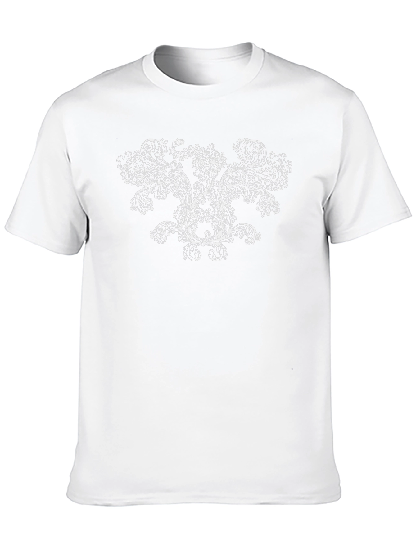 Black Elegant Baroque Print Black T-Shirt view 10