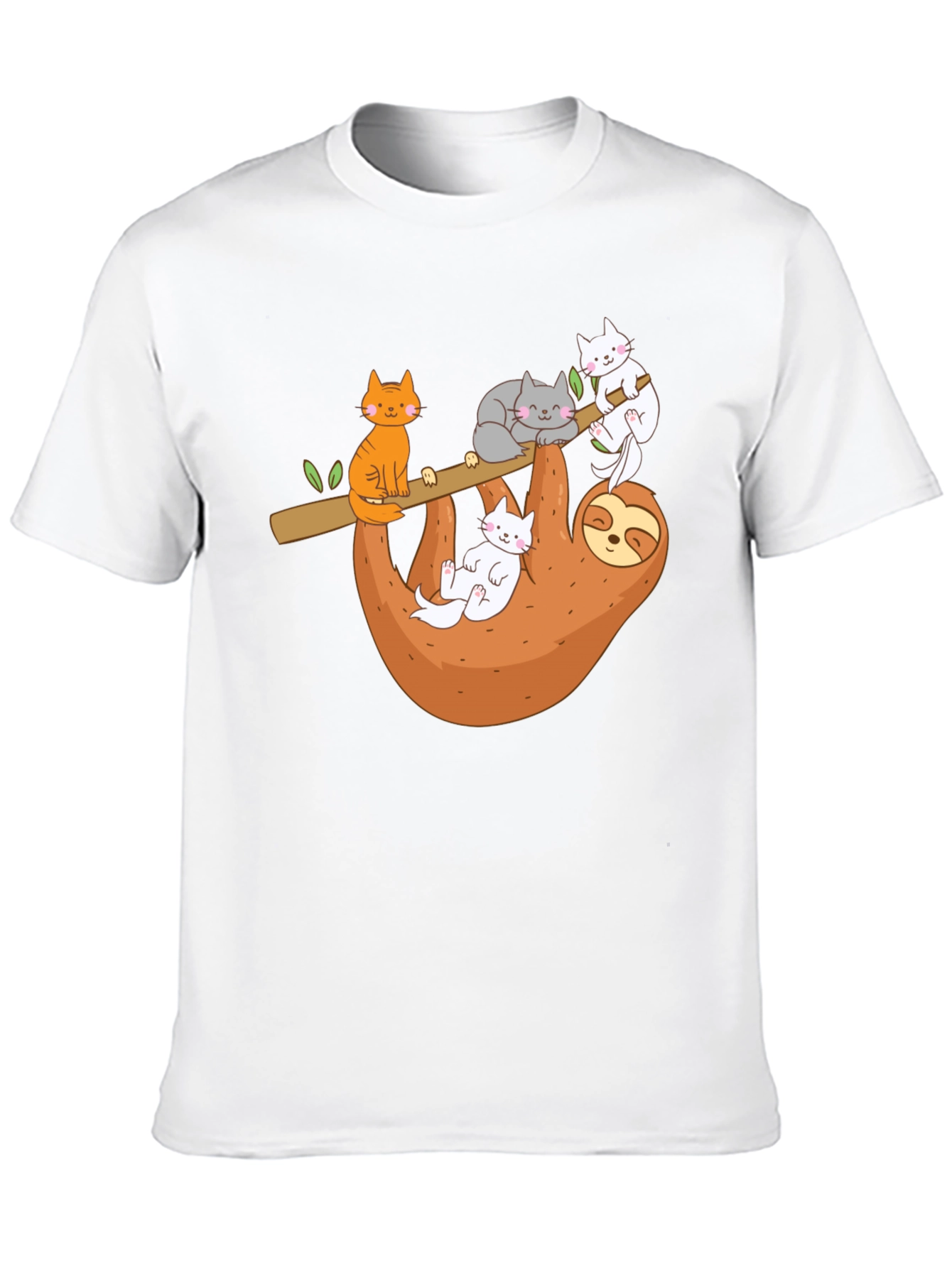 Black Sloth & Cats Graphic Tee - Relaxed Style view 10