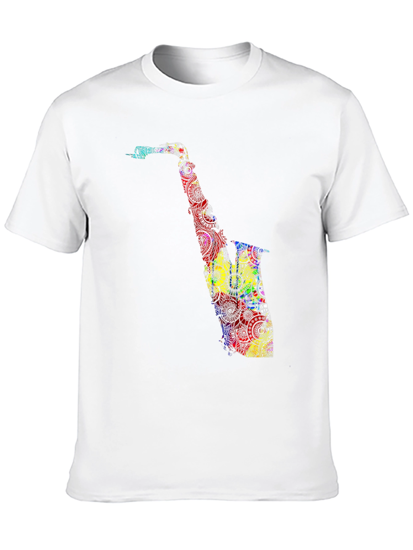 Black Colorful Saxophone Graphic T-Shirt - Black view 10