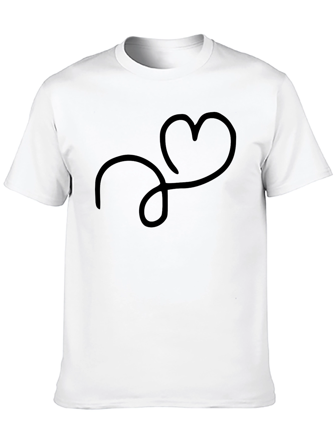 Black Minimalist Heartbeat T-Shirt - Soft Cotton Tee view 10