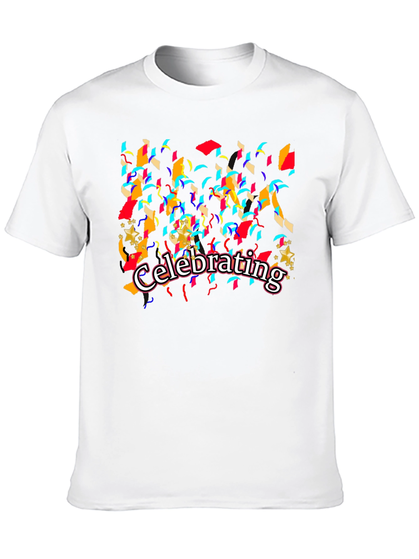 Black Celebrating Graphic T-Shirt - Black Cotton Tee view 10