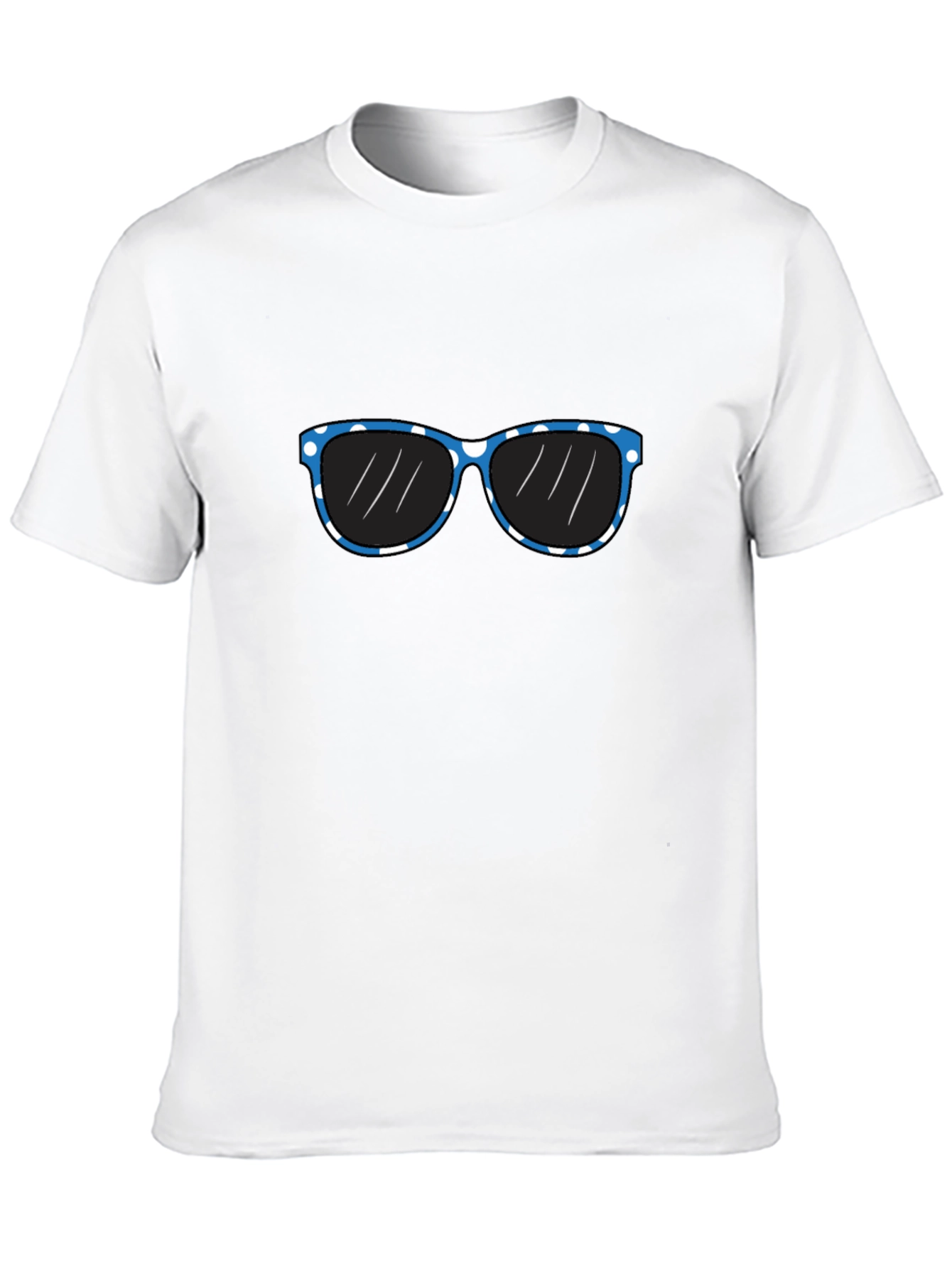 Black Black T-Shirt with Blue Polka Dot Sunglasses Graphic view 10