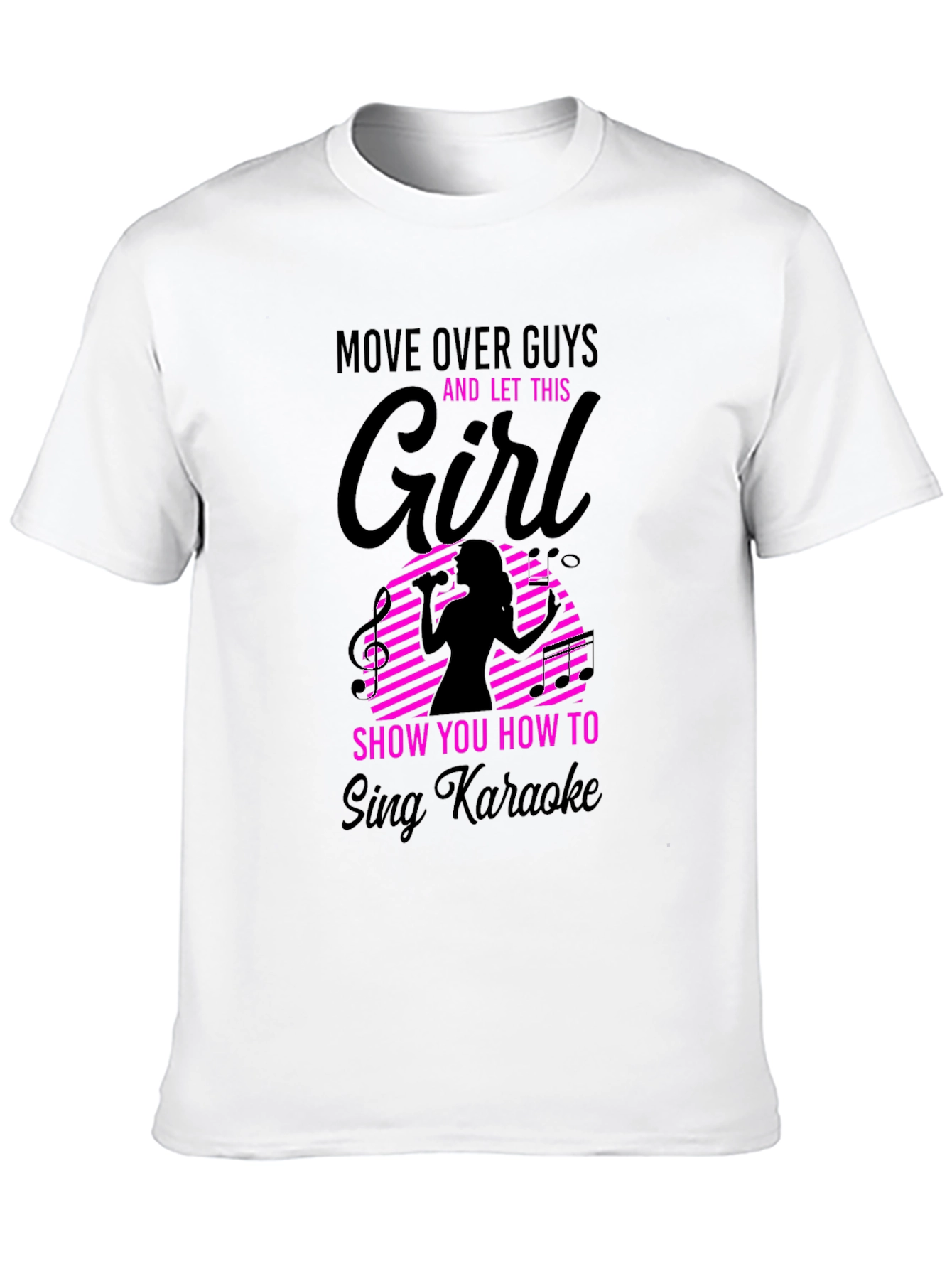Black Move Over Guys Karaoke Girl Graphic Tee view 10
