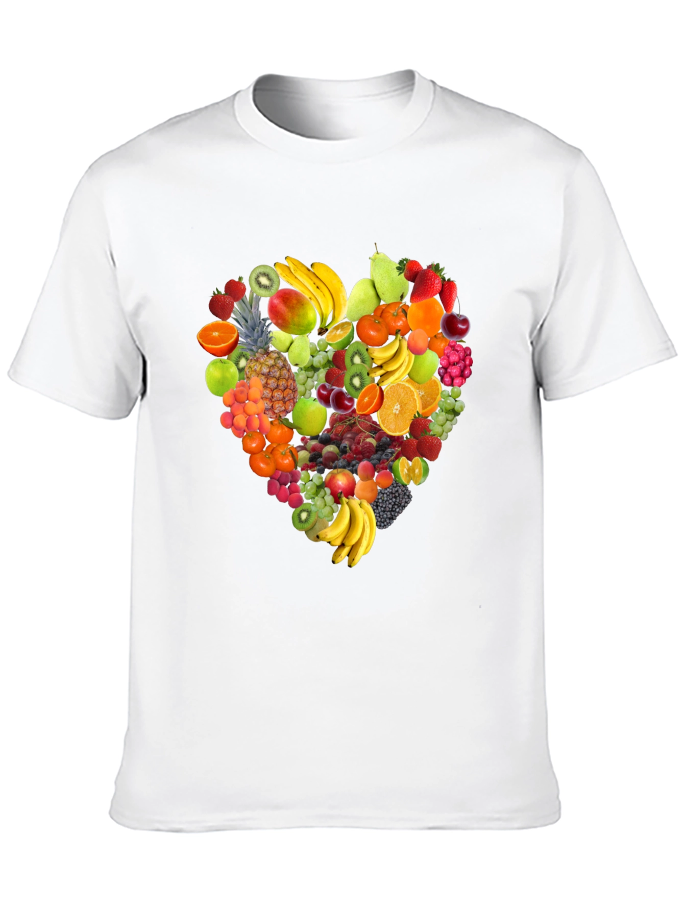 Fruit Heart Graphic Black T-Shirt - 10