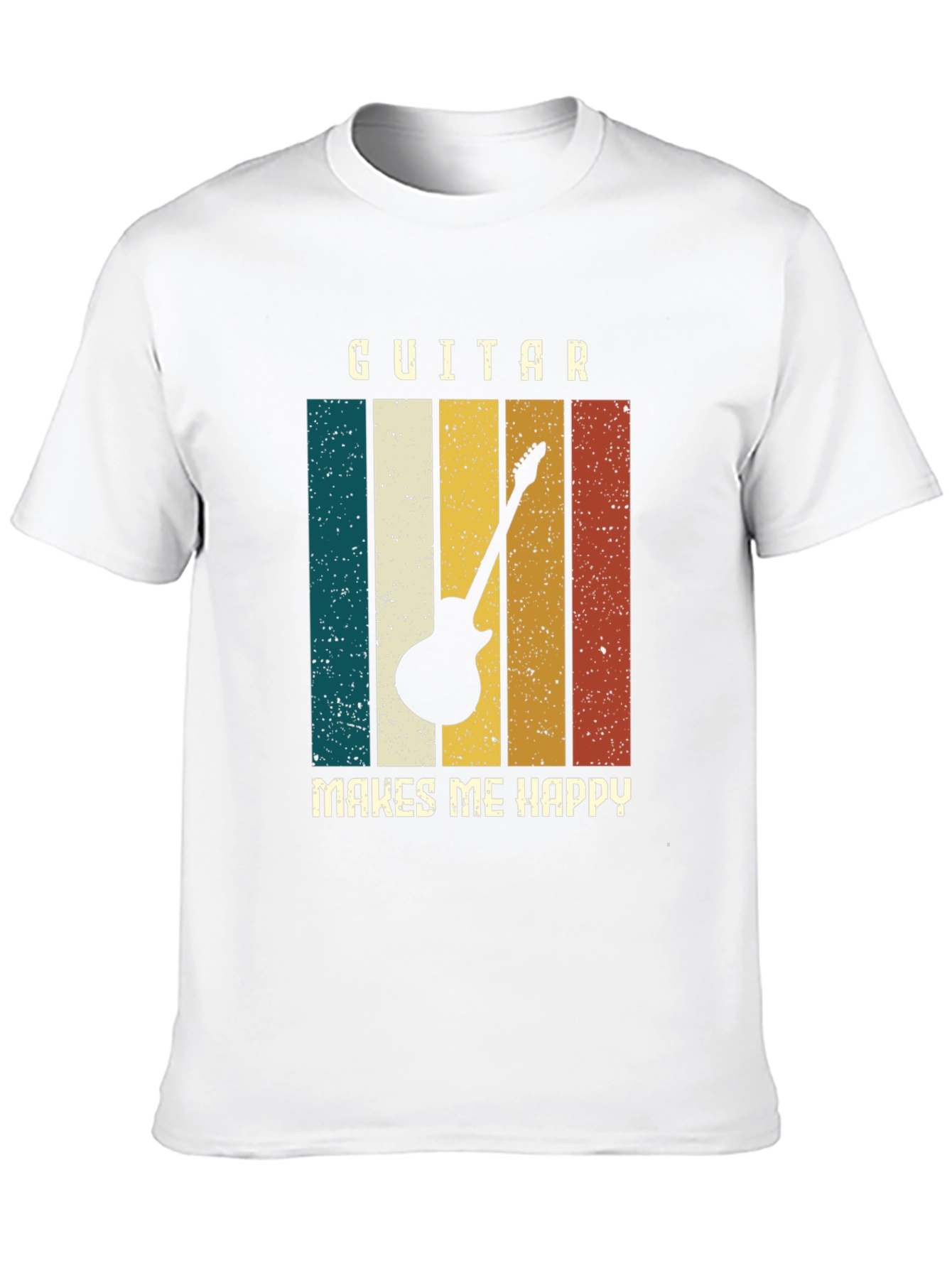 Black Guitar Makes Me Happy Graphic T-Shirt view 10