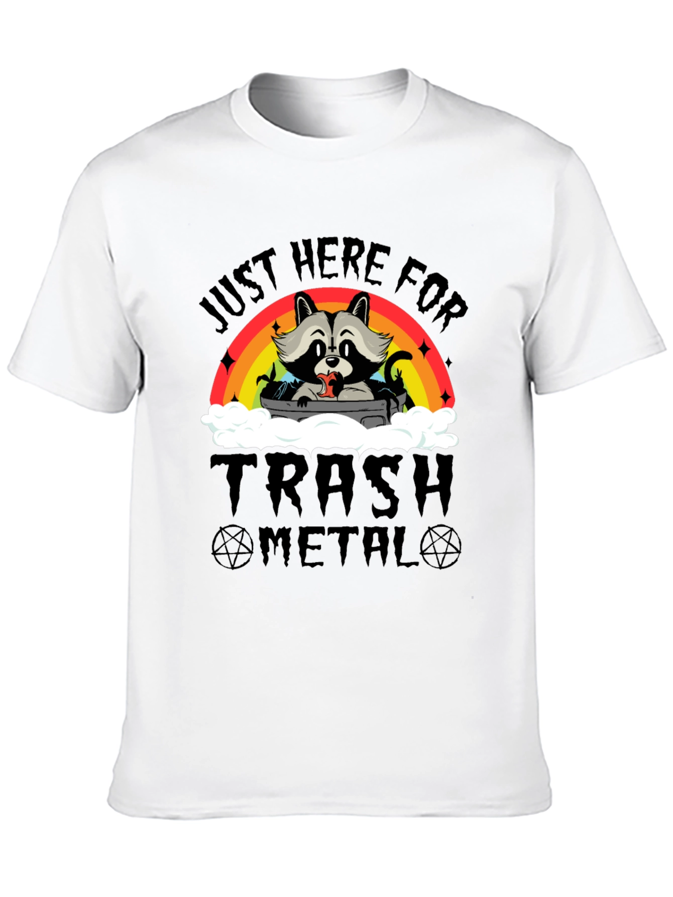 Black Trash Metal Raccoon Graphic T-Shirt view 10