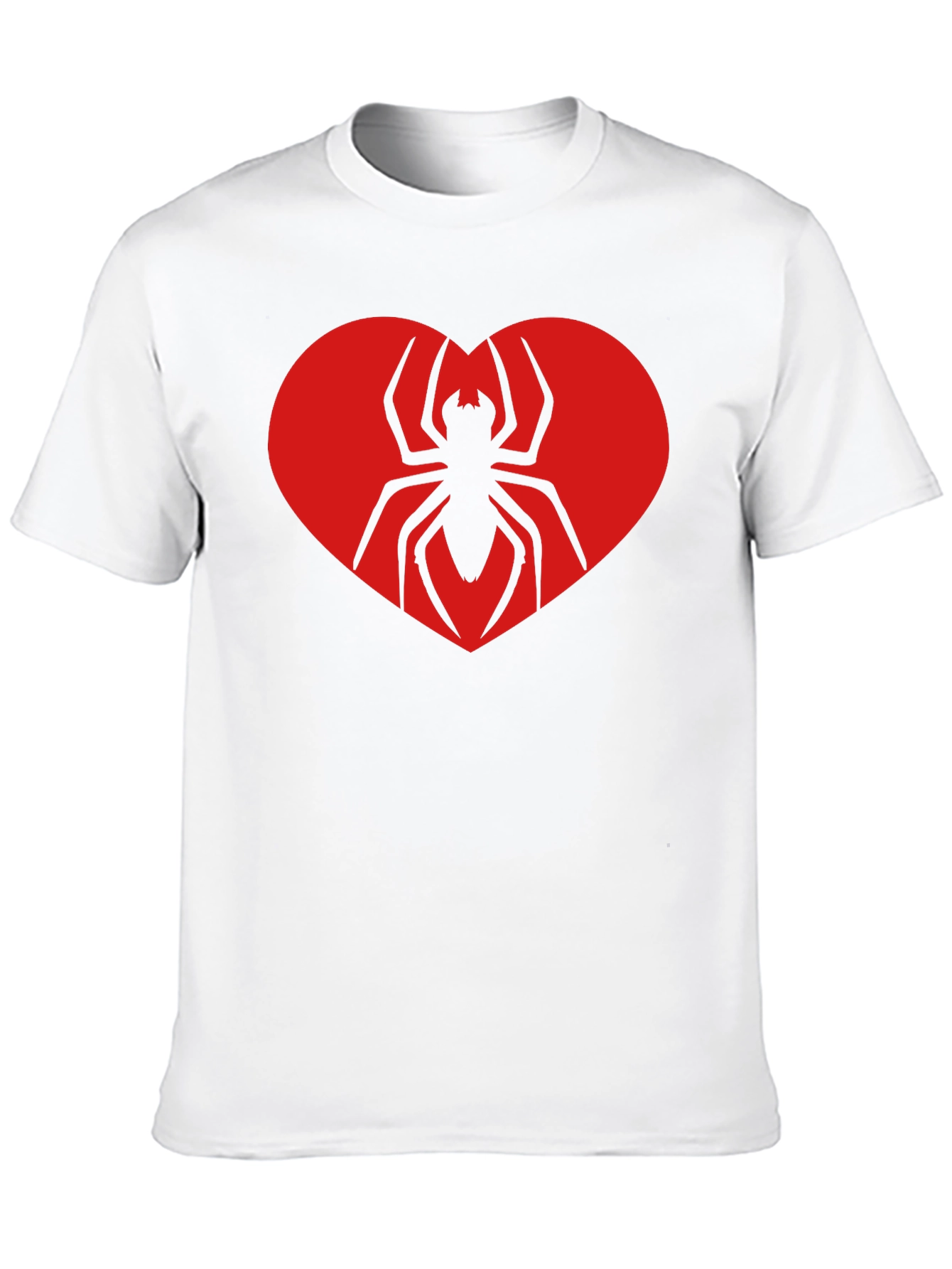 Black Spider Heart Graphic Tee - Black Cotton T-Shirt view 10