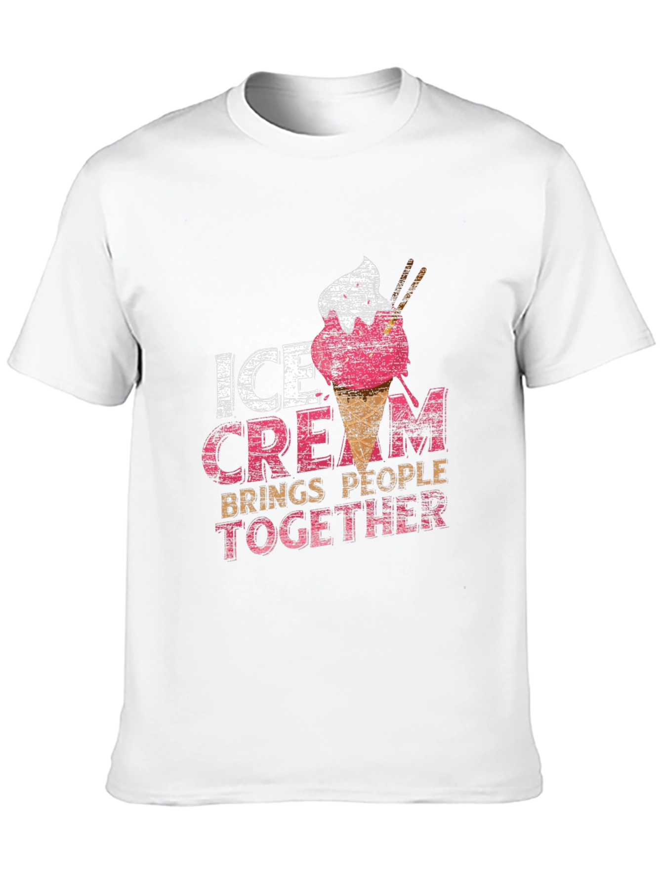 Black Ice Cream Brings People Together Black T-Shirt view 10