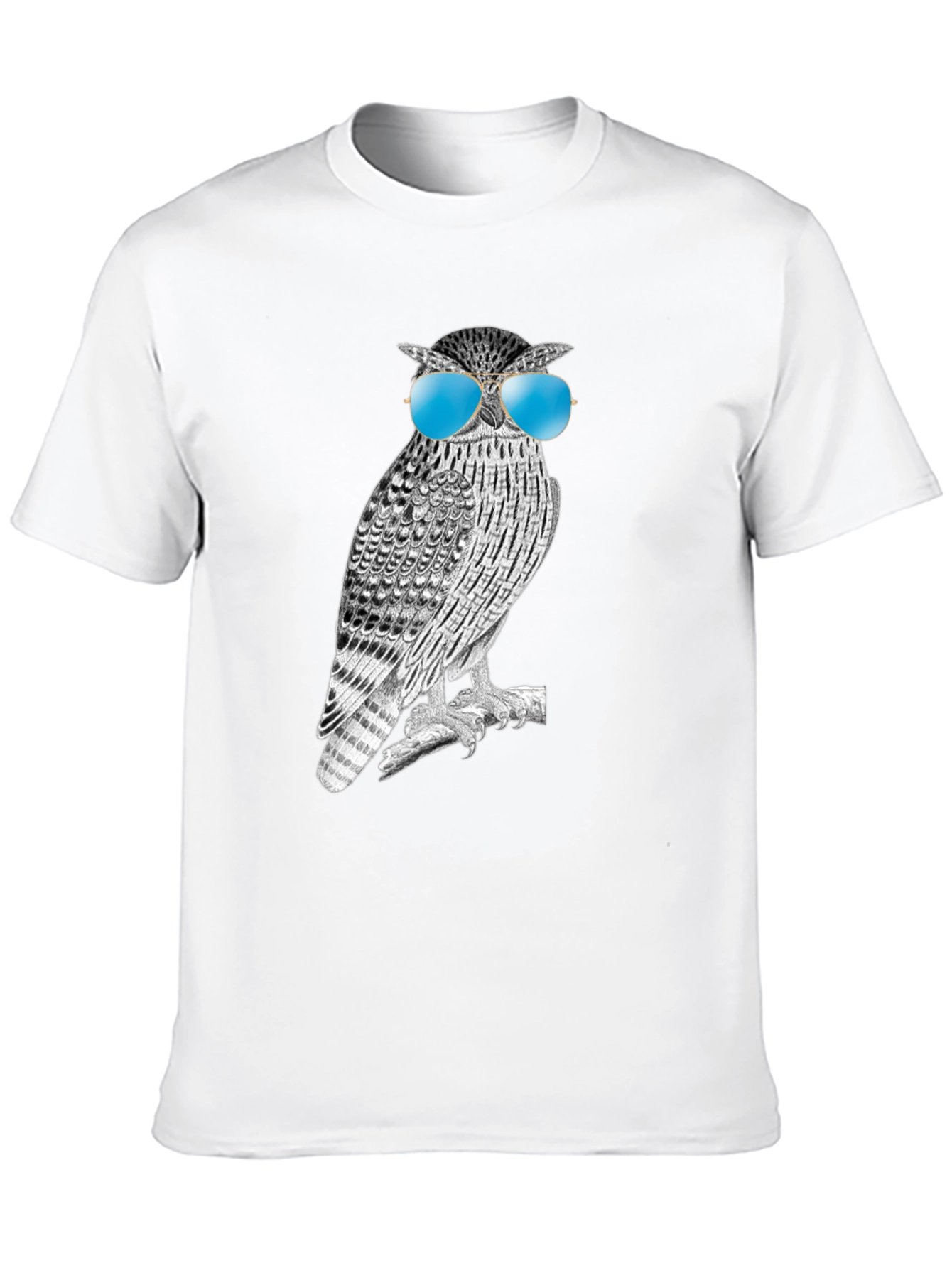 Black Cool Owl Graphic T-Shirt - Black view 10
