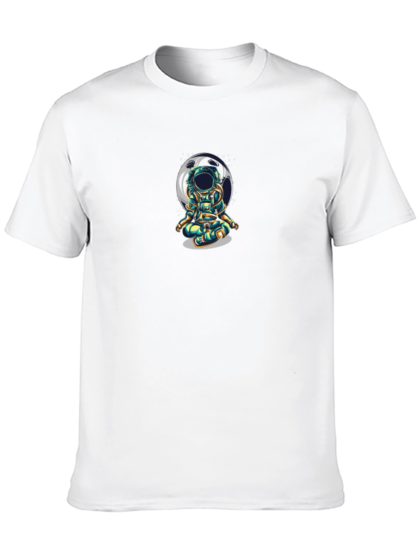 Black Astronaut Meditating Moon T-Shirt - Black view 10
