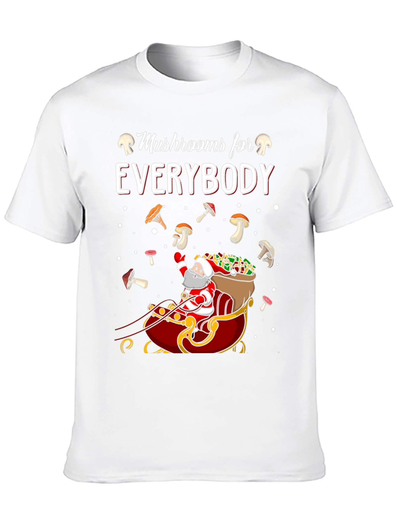 Black Mushroom Lovers Santa Sleigh Graphic Tee view 10