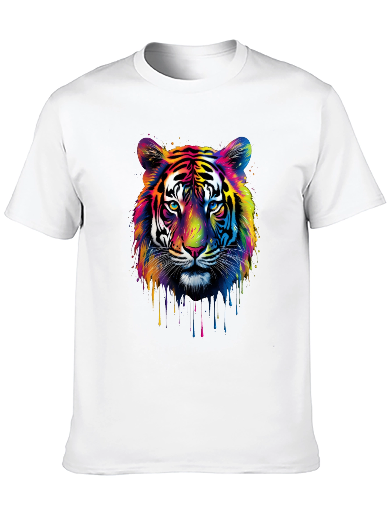 Black Colorful Tiger Graphic T-Shirt view 10