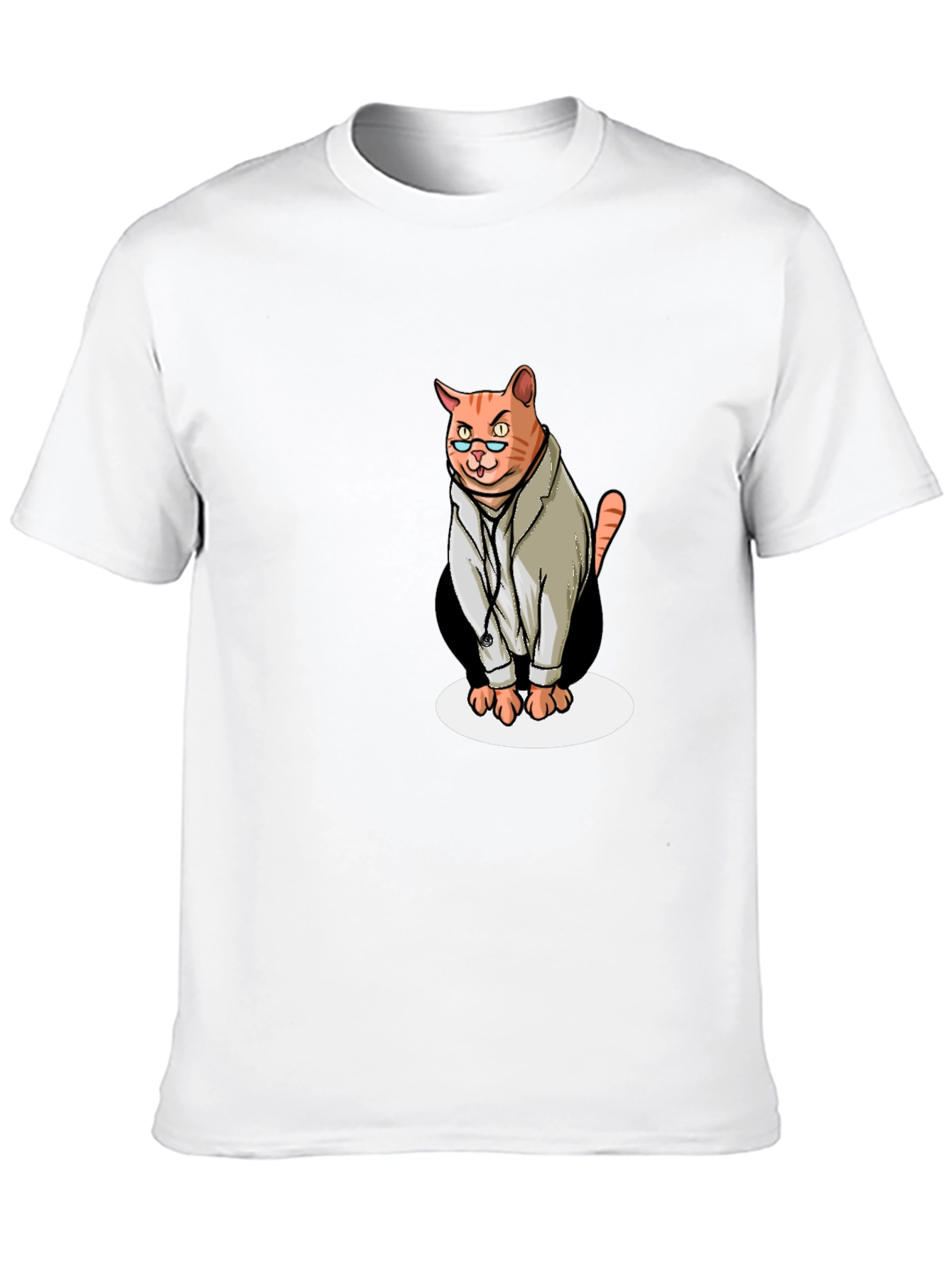 Black Doctor Cat Graphic T-Shirt - Funny Novelty Tee view 10