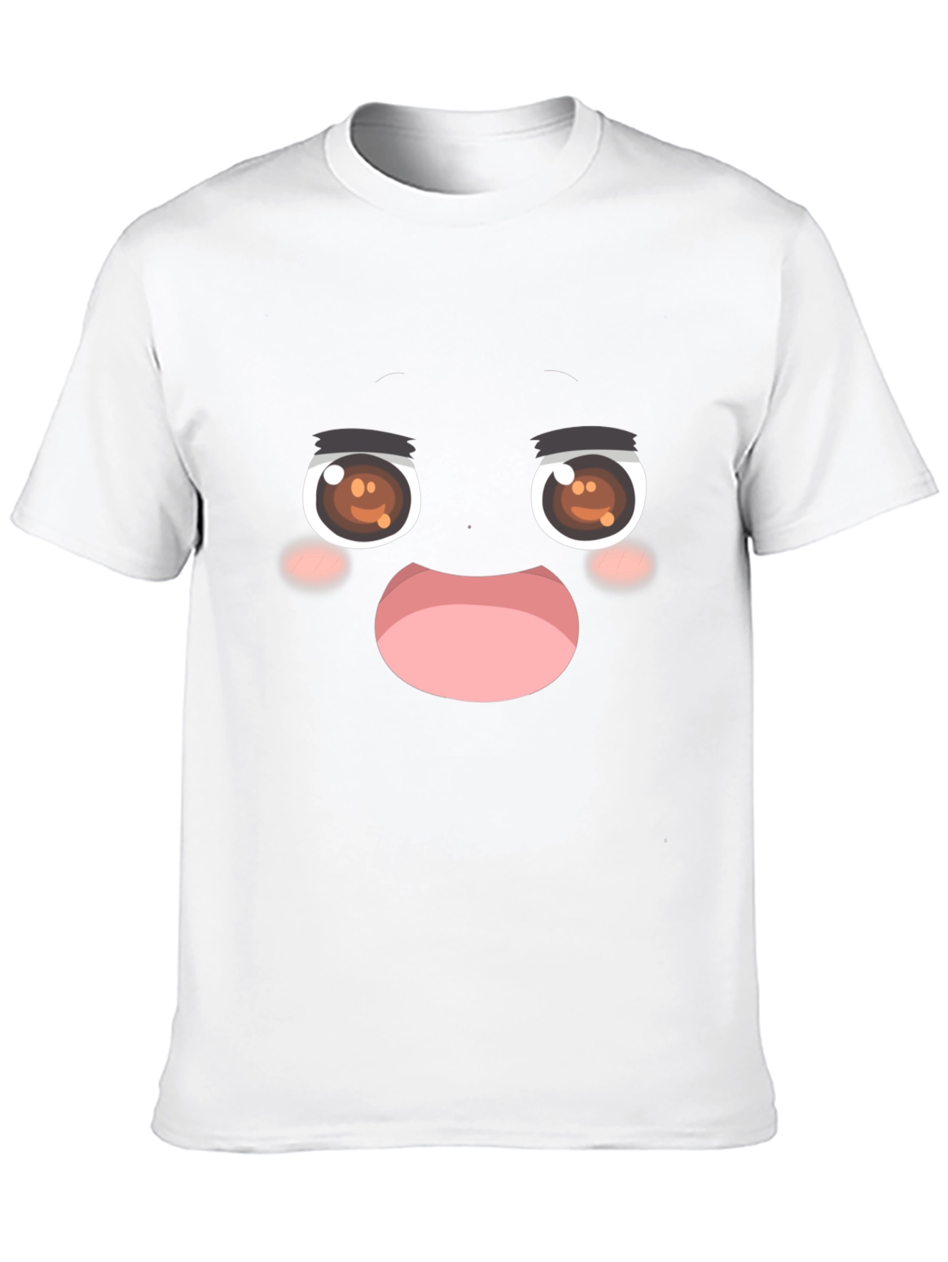 Black Funny Anime Face Black T-Shirt view 10